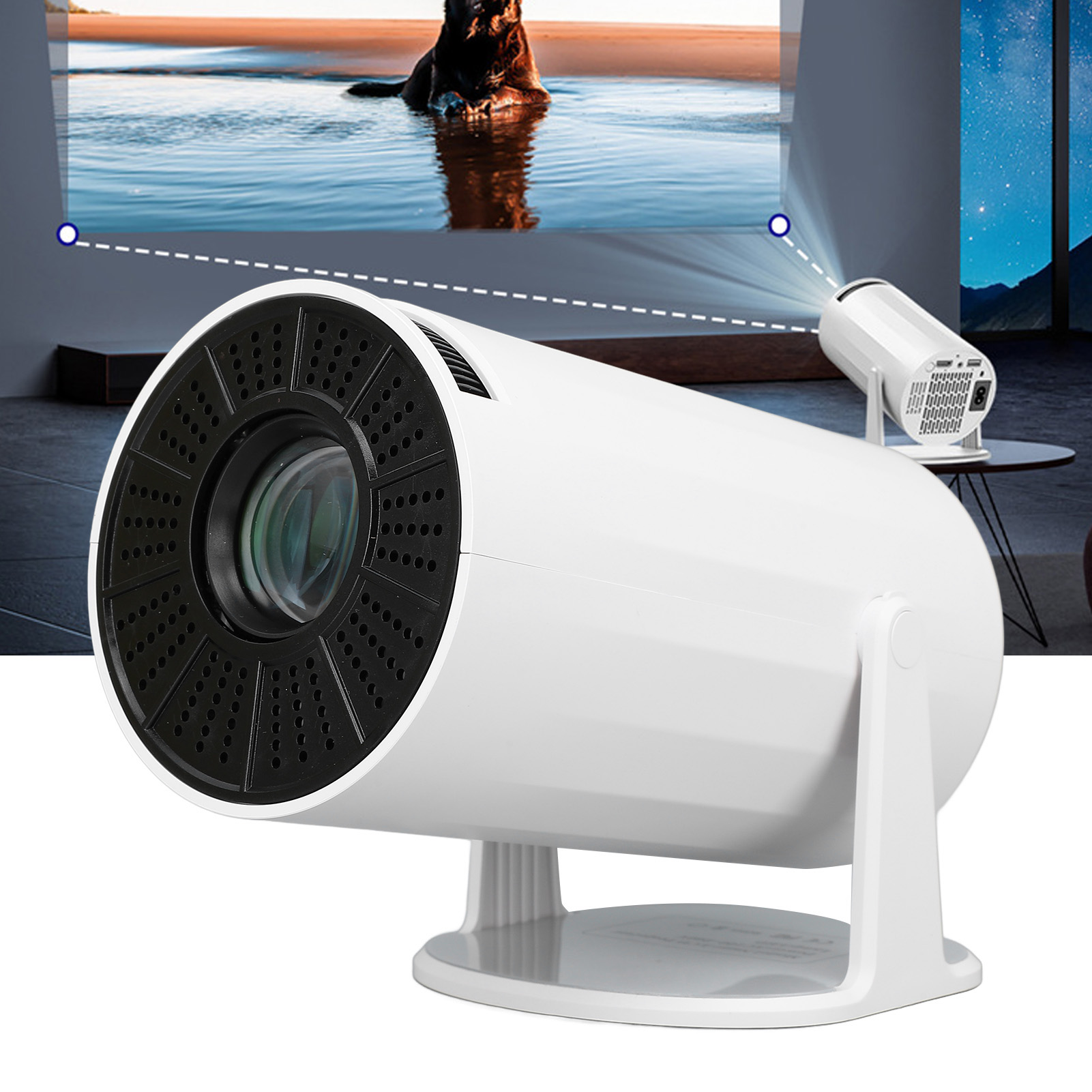 Portable Projector HD 4K 2.4 5G WiFi 5.0 180 Degree Rotation Automatic - Picture 20 of 24