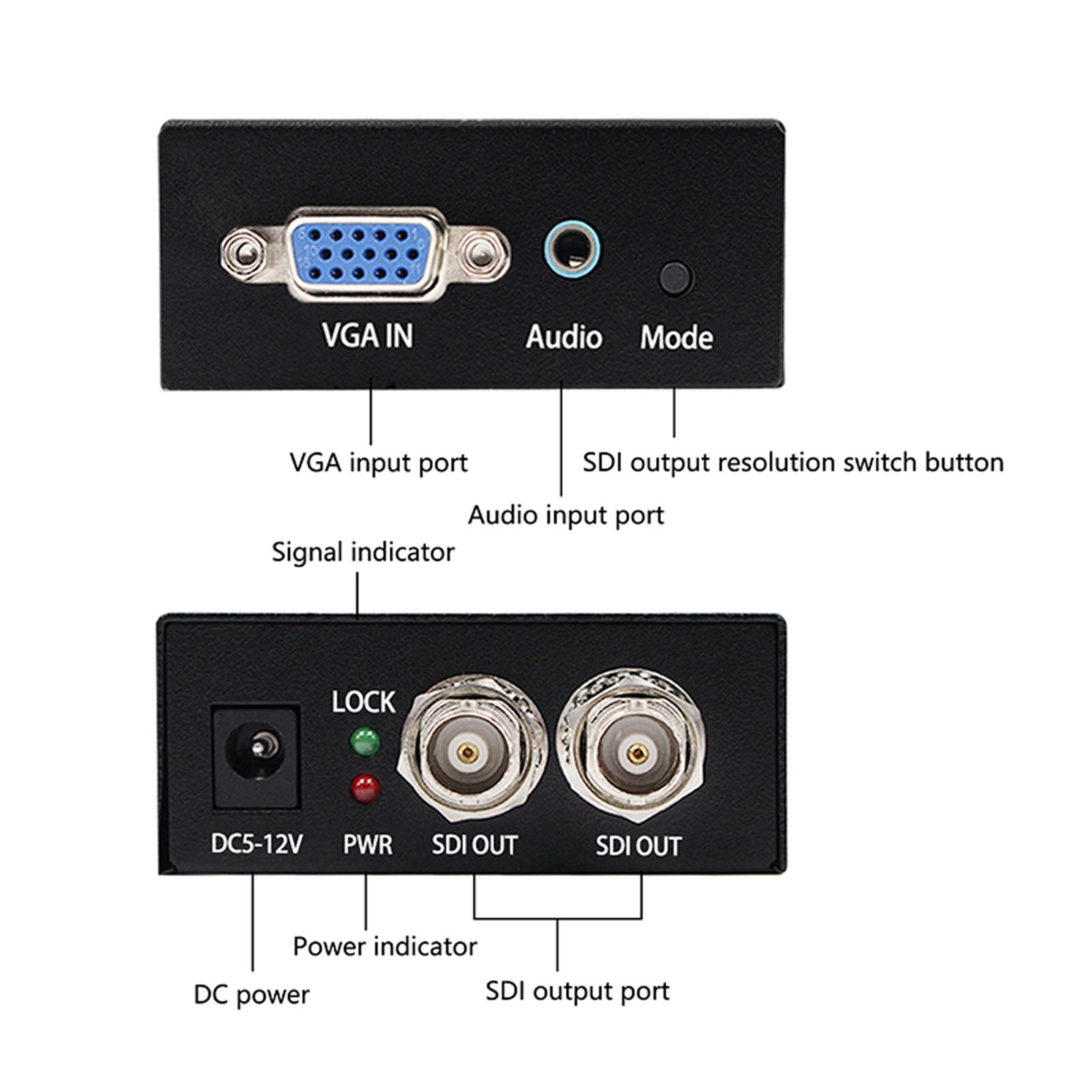 VGA To SDI Converter Professional Supports SD HD 3G SDI 1080P VGA To SDI Vid Hot