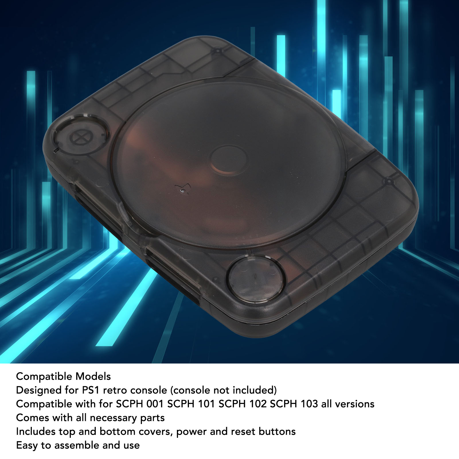 Console Replacement Shell Translucent Retro Console Case for PS1 for SCPH 001 - Picture 22 of 24
