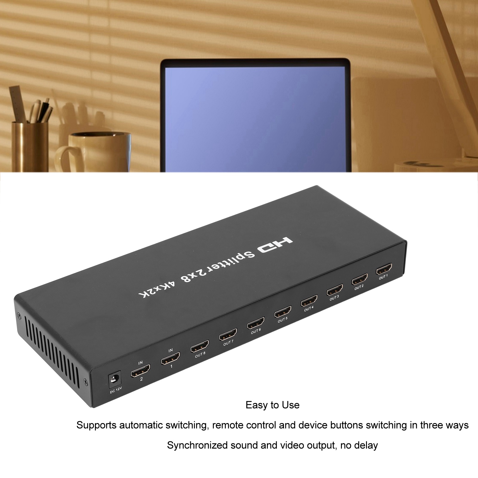 HD Multimedia Interface Splitter 4K 2 In 8 Out Video Switcher Selector With NEW - Afbeelding 15 van 18