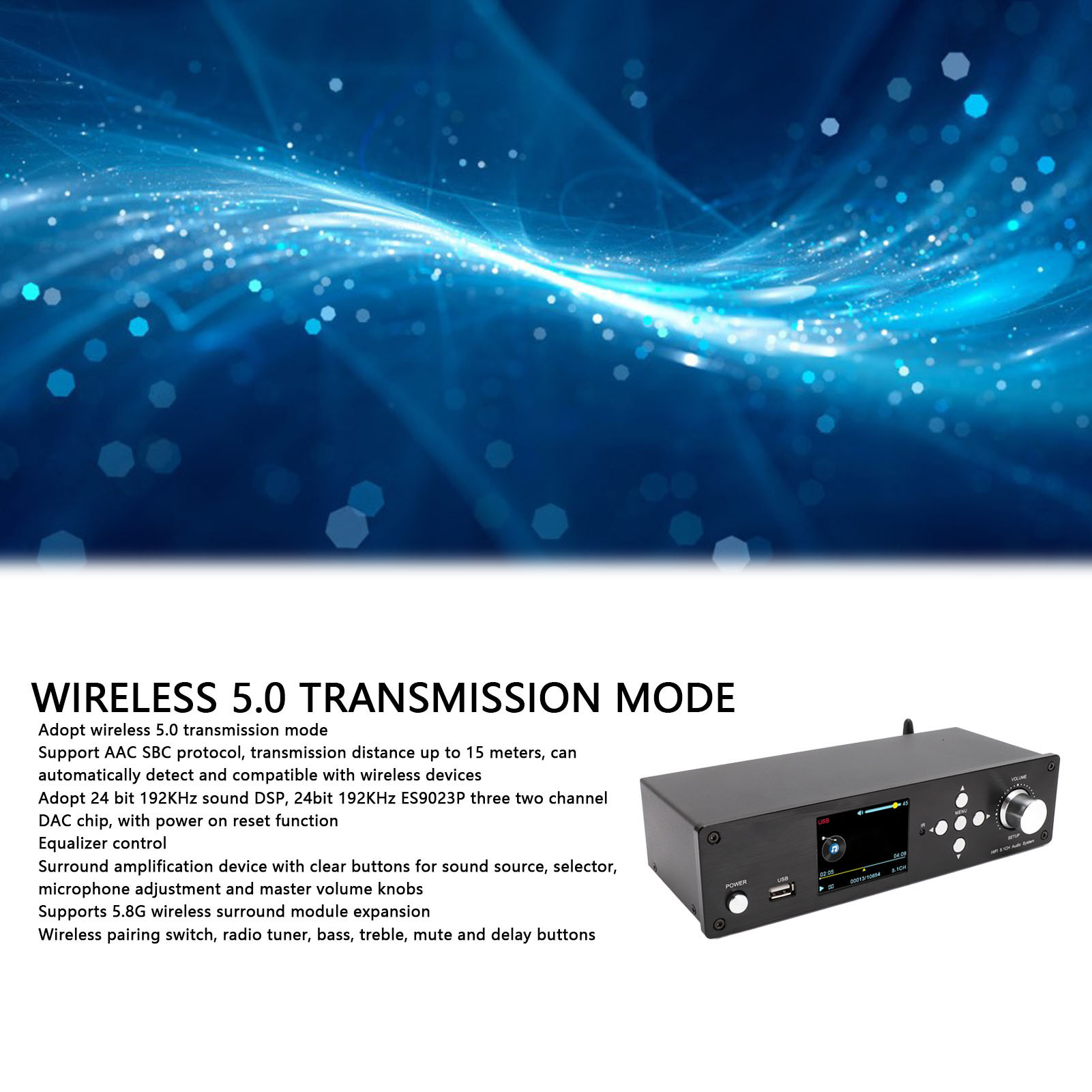 5.1 Surround Sound Decoder 192Khz 32Bit Supports 4K HD Multimedia Interface NEW - Afbeelding 19 van 21
