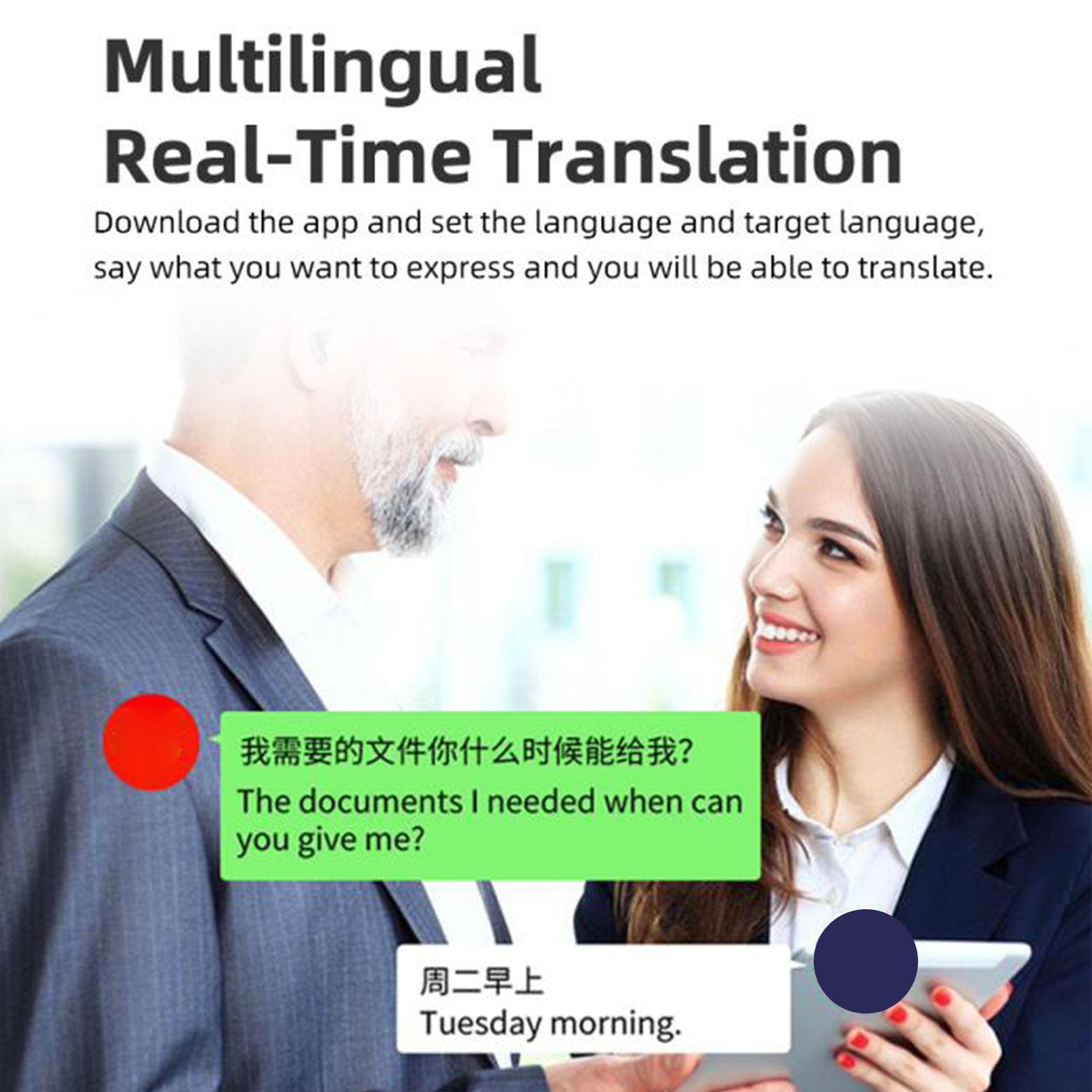 Language Translator Earbuds 360° Surround Sound Supports 144 Languages 5.3 DB - Afbeelding 13 van 18