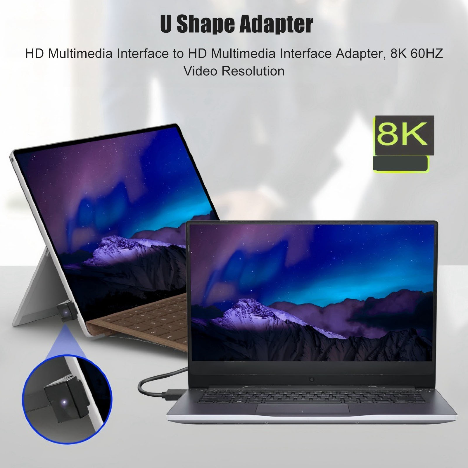 U Shaped Adapter Professional Efficient Supports PD20W Portable 180° Angle Ad CB - Afbeelding 30 van 32