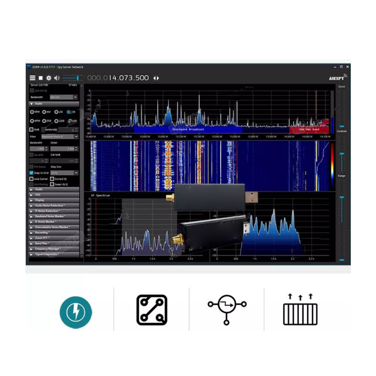 Do RTL SDR Blog V4 RTL2832U R860T TCXO SMA Software Defined Radio Receiver Hot - Zdjęcie 26 z 30