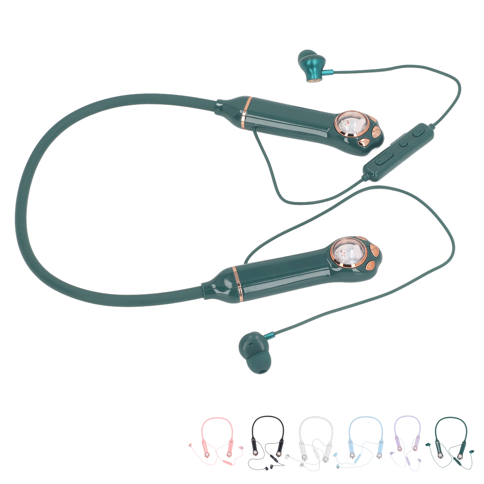 Neckband Earbuds IPX5 BT 5.3 Wireless Cat Pattern RGB Backlight Magnetic Ste TPG