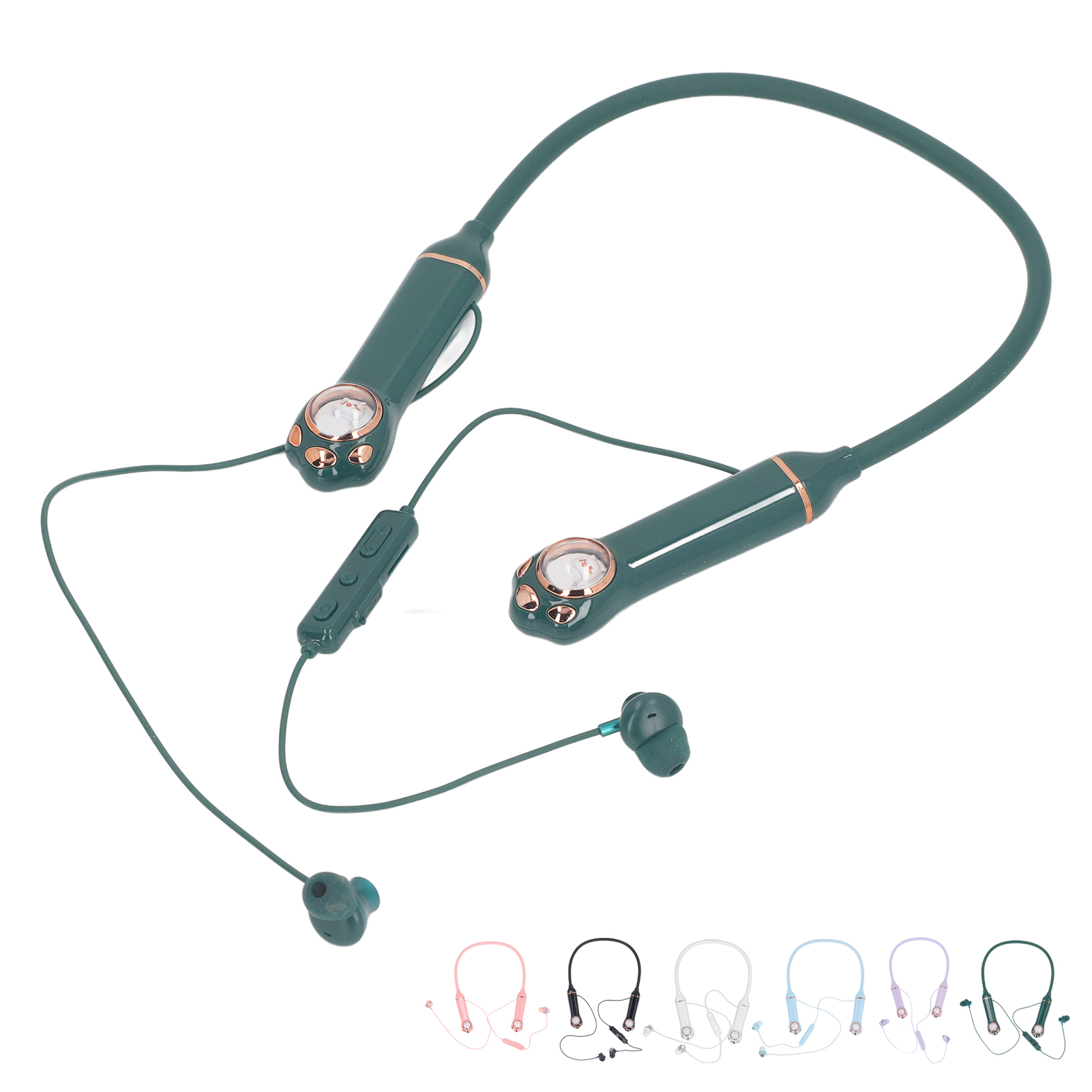 Neckband Earbuds IPX5 BT 5.3 Wireless Cat Pattern RGB Backlight Magnetic Ste SDS