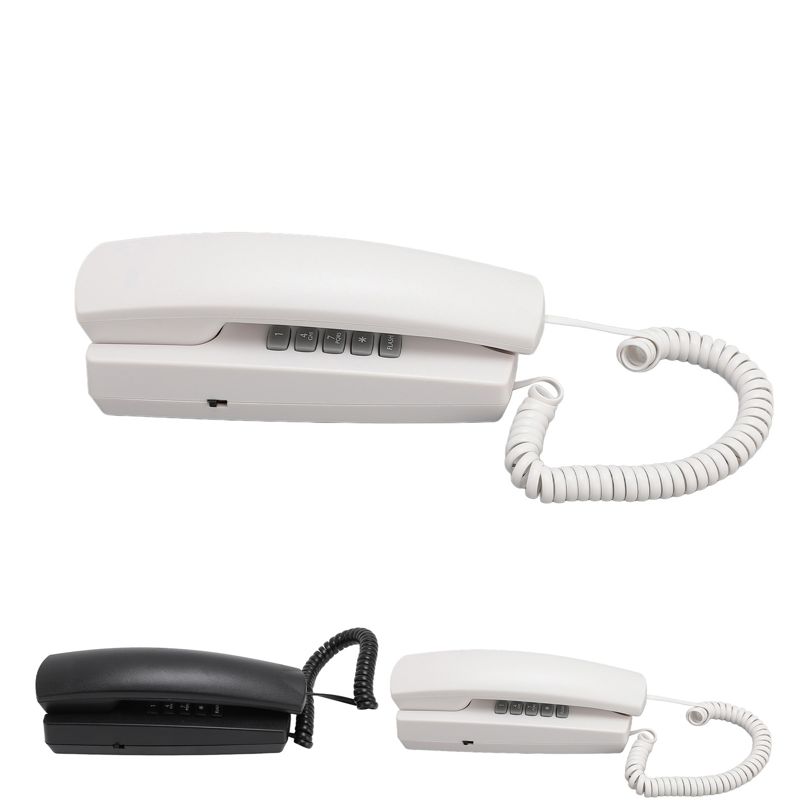 Telefon przewodowy ABS naścienny telefon stacjonarny z regulacją głośności wyciszenie dopasowania - Zdjęcie 26 z 29