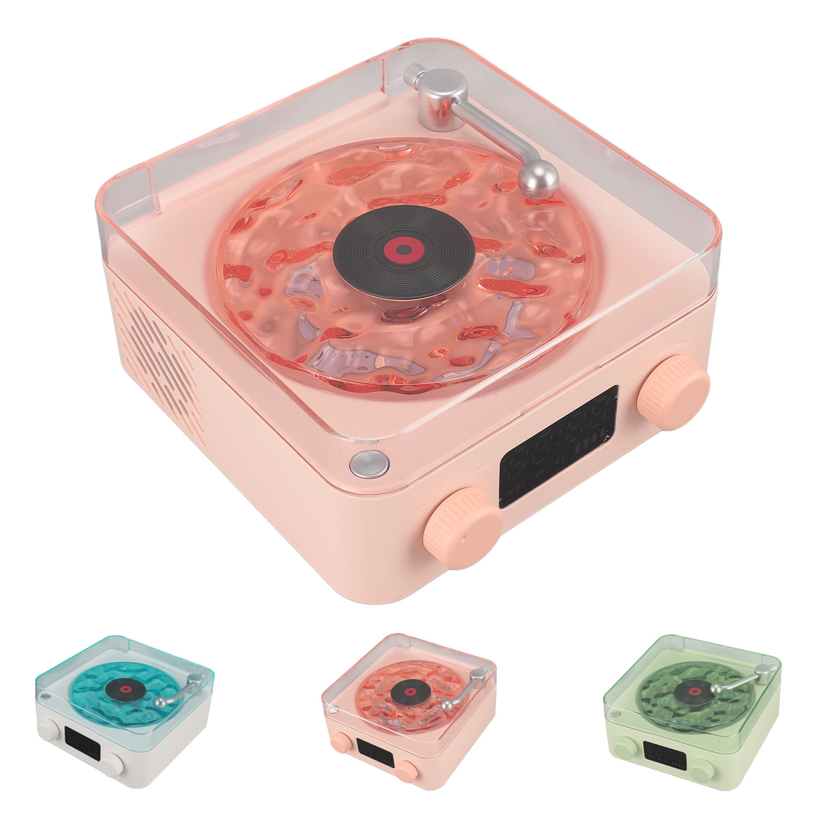 Record Player Style BT Speaker With Night Light And Time Display 3 In 1 Mult Hot - Picture 31 of 33