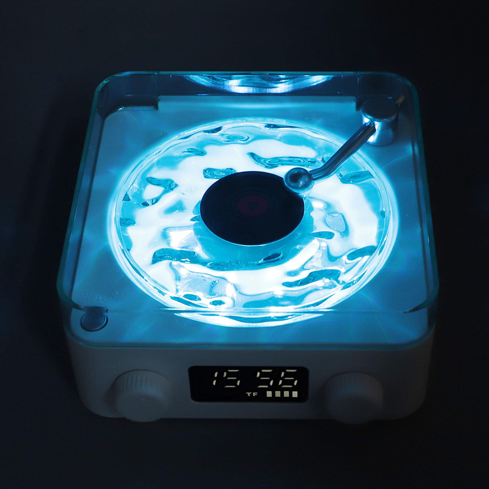 Record Player Style BT Speaker With Night Light And Time Display 3 In 1 Mult Hot - Picture 25 of 33