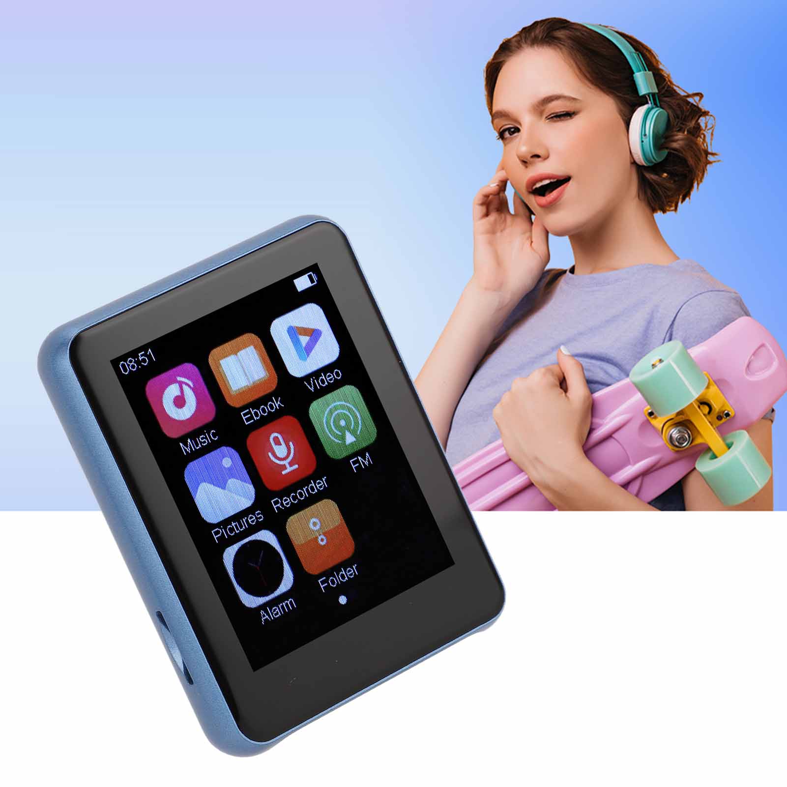 32GB MP3 Player BT V 5.0 2.4in Touch Screen Portable Lossless Sound Music Pl SET - Picture 16 of 18