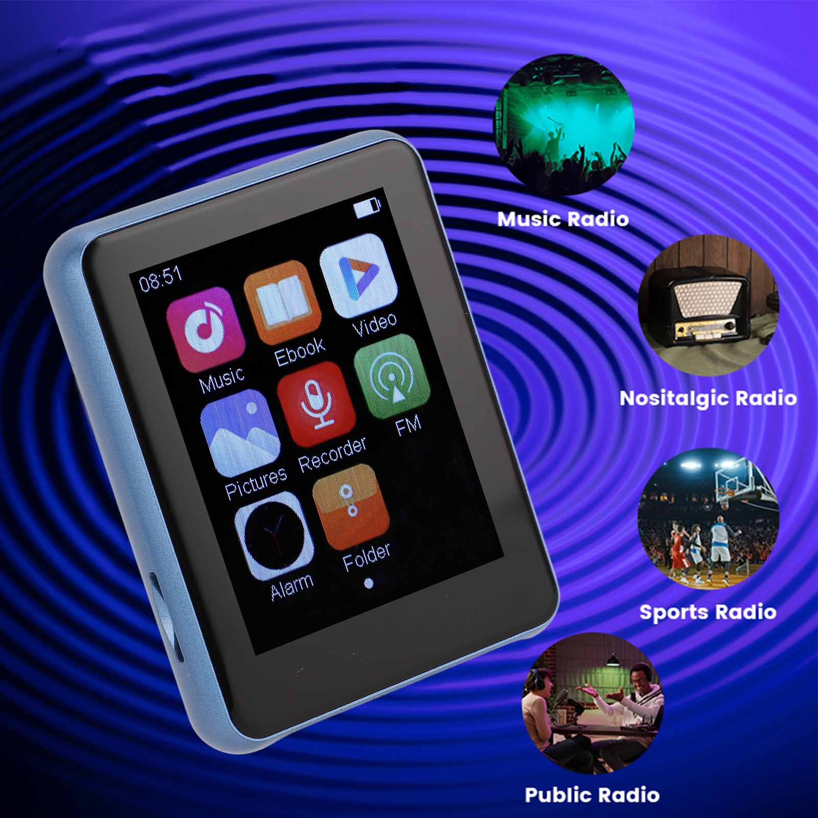 32GB MP3 Player BT V 5.0 2.4in Touch Screen Portable Lossless Sound Music Pl SET - Picture 14 of 18