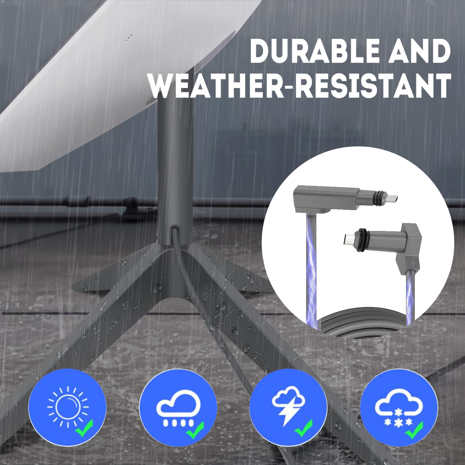 Rectangular Satellite Replacement Cable IP68 Waterproof 1200Mpbs Extension Et FY - Afbeelding 30 van 31