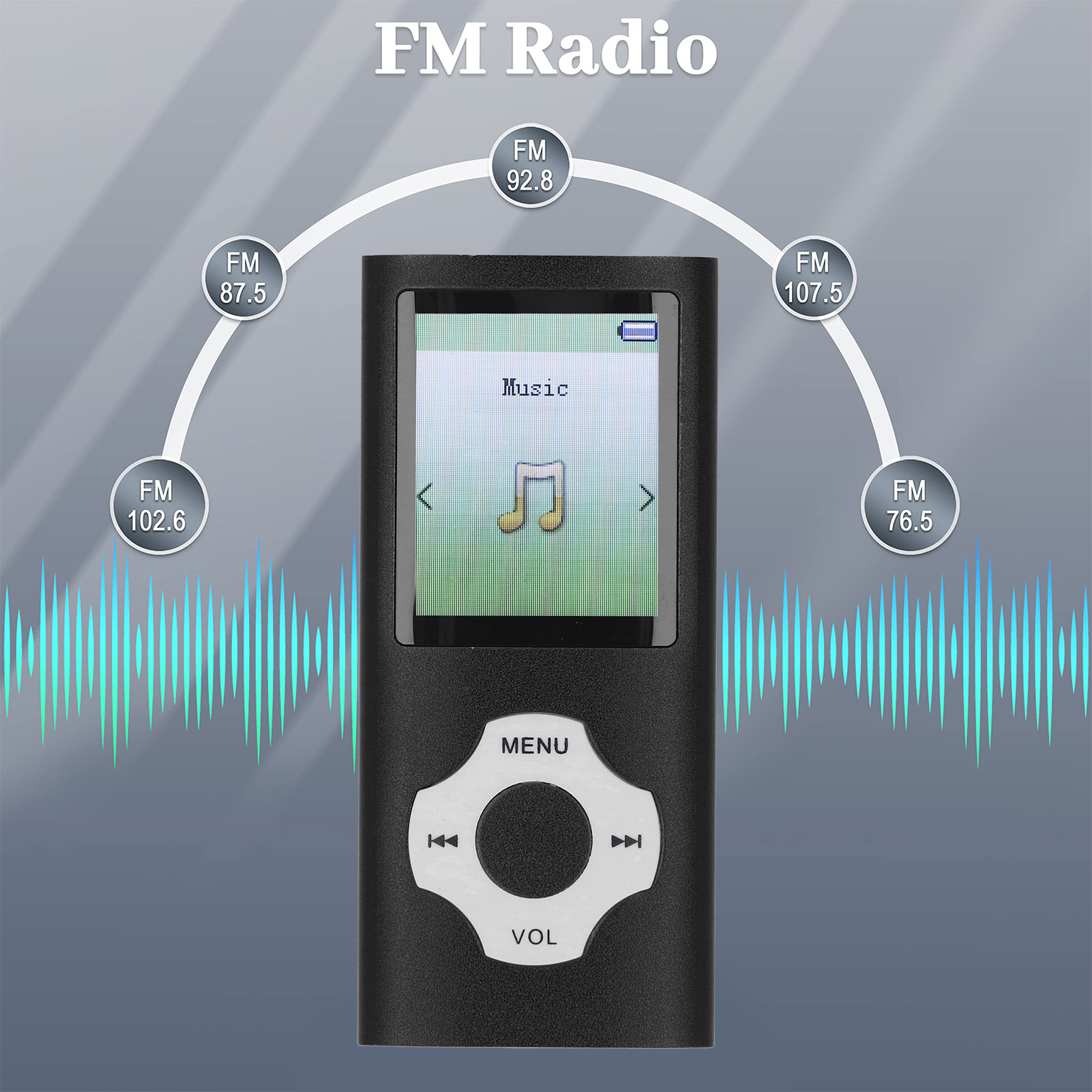 Reproductor MP3 MP4 BT 5.0 Sonido HiFi Pantalla a Color de 1,8 pulgadas 128 GB Ampliable Portátil - Imagen 25 de 42