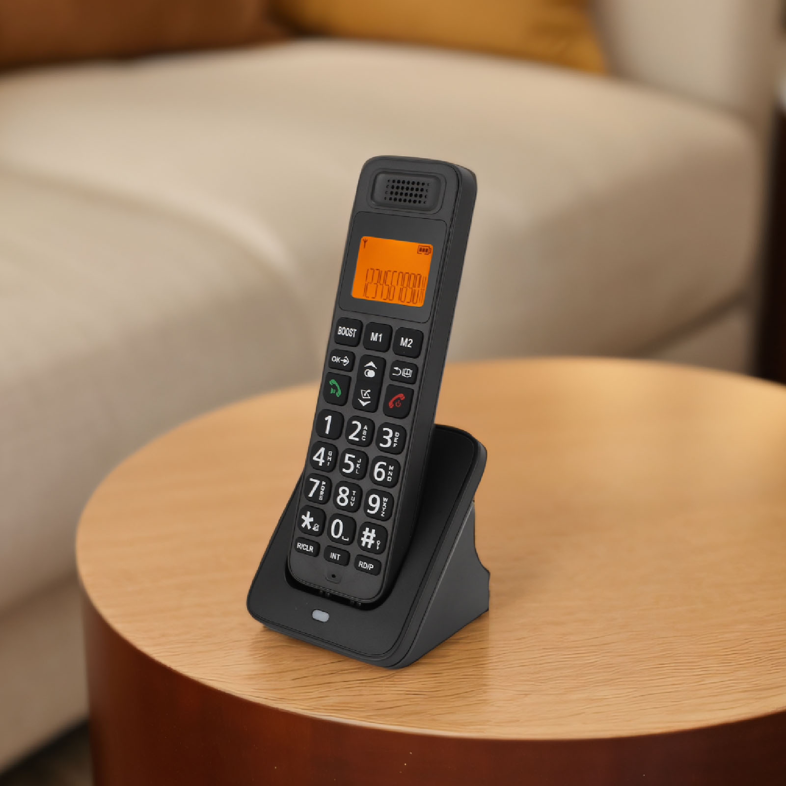 Telefon bezprzewodowy Duże naciśnięcie klawiszy Żółty ekran baklitowy Wielofunkcyjna uchwyt CB - Zdjęcie 26 z 30