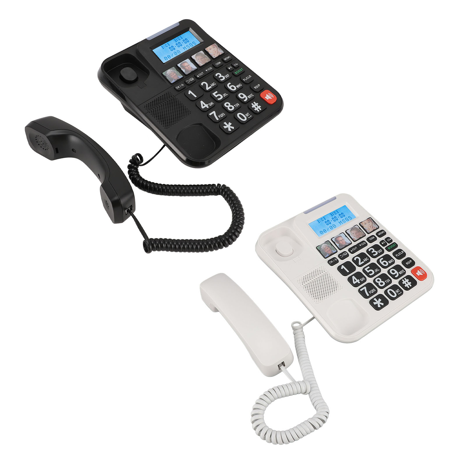 Corded And Cordless Phone 2in Screen Expandable Big Button With Answering Mac CB - Zdjęcie 28 z 34