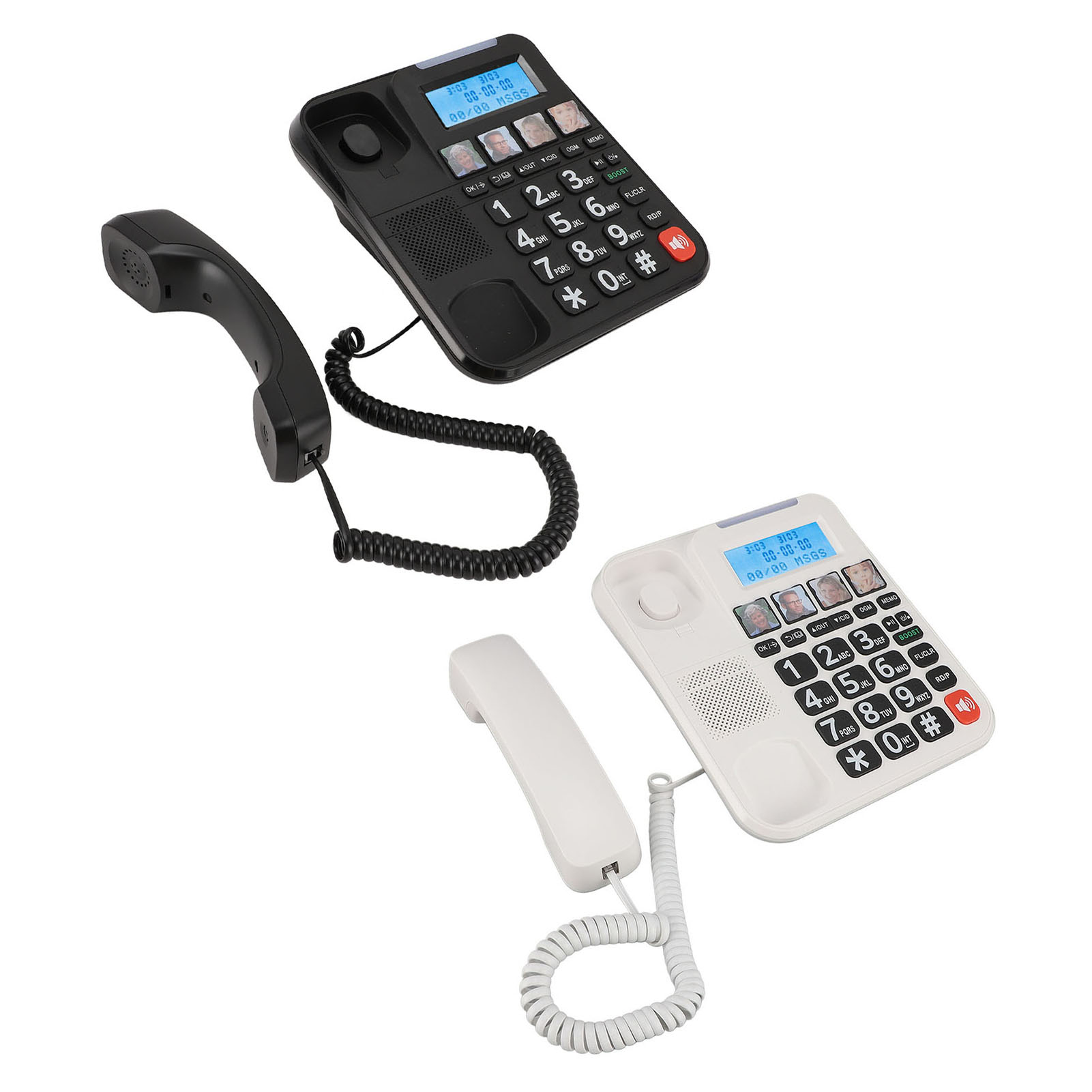 Corded And Cordless Phone 2in Screen Expandable Big Button With Answering Mac CB - Zdjęcie 30 z 34