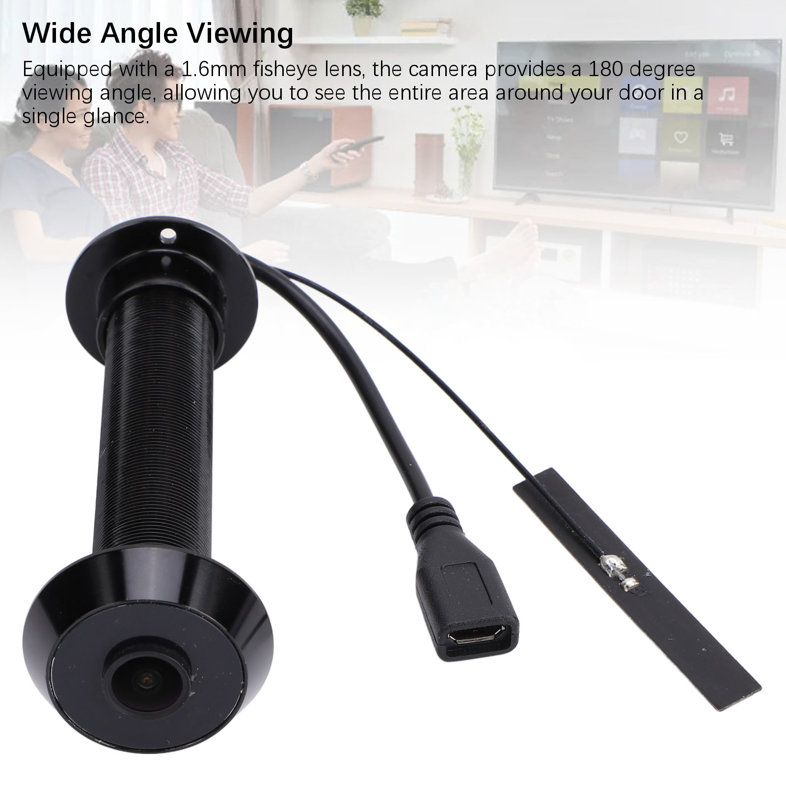 WiFi Door Peephole Camera 2.4G 5G 1080P HD Wide Angle Lens 2 Way Talk Motion NEW - Afbeelding 15 van 18