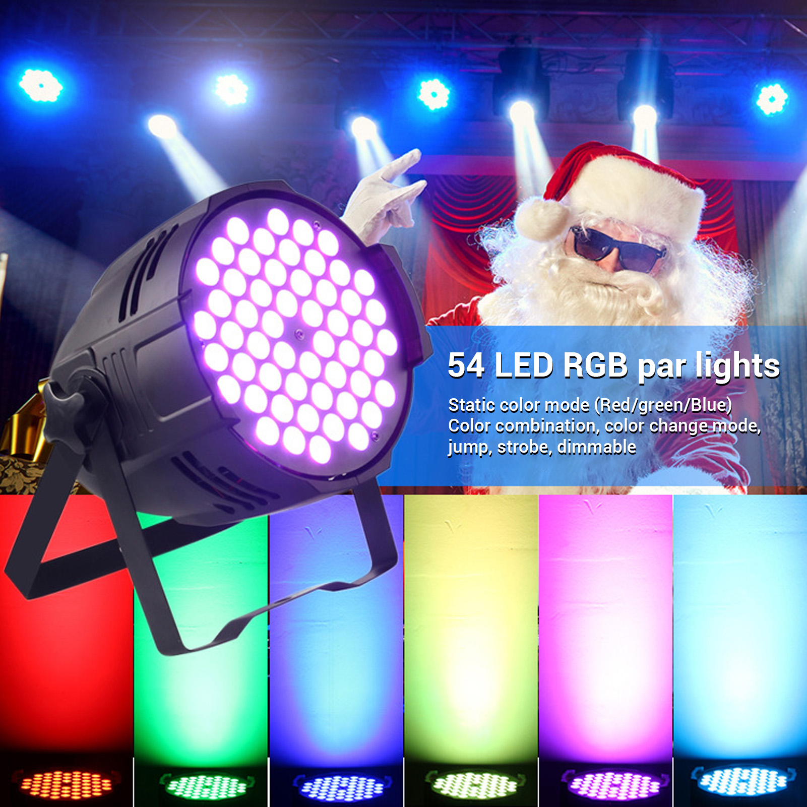 LED Stage Light 54x3W DMX 512 Control Sound Activated RGB Full Color DJ Pa - Picture 13 of 24