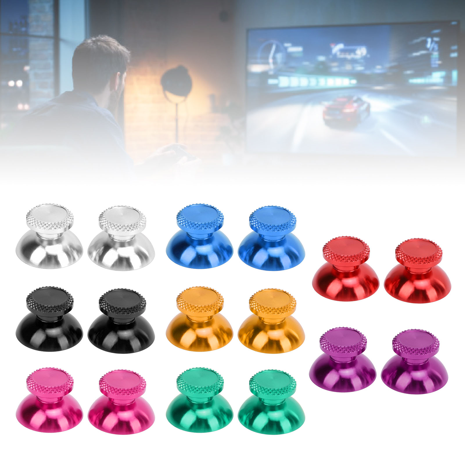 2x Metal Analog Grips Stick Thumbsticks Controller Metallic Joystick Handhel Hot - Bild 35 von 46