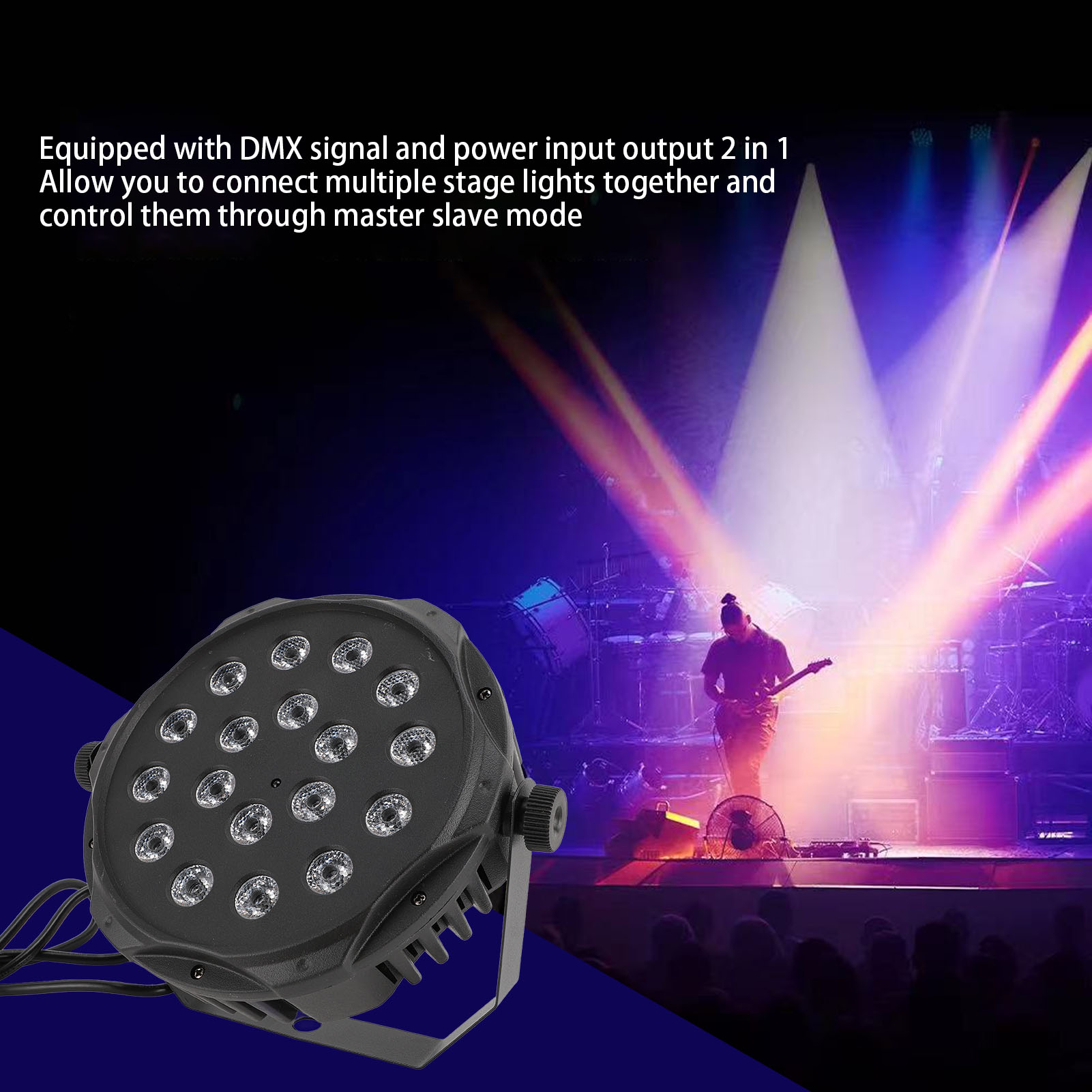 LED Stage Light 18 X 3W DMX 512 Controller Sound Activated Master Slave Mo Set - Picture 25 of 35