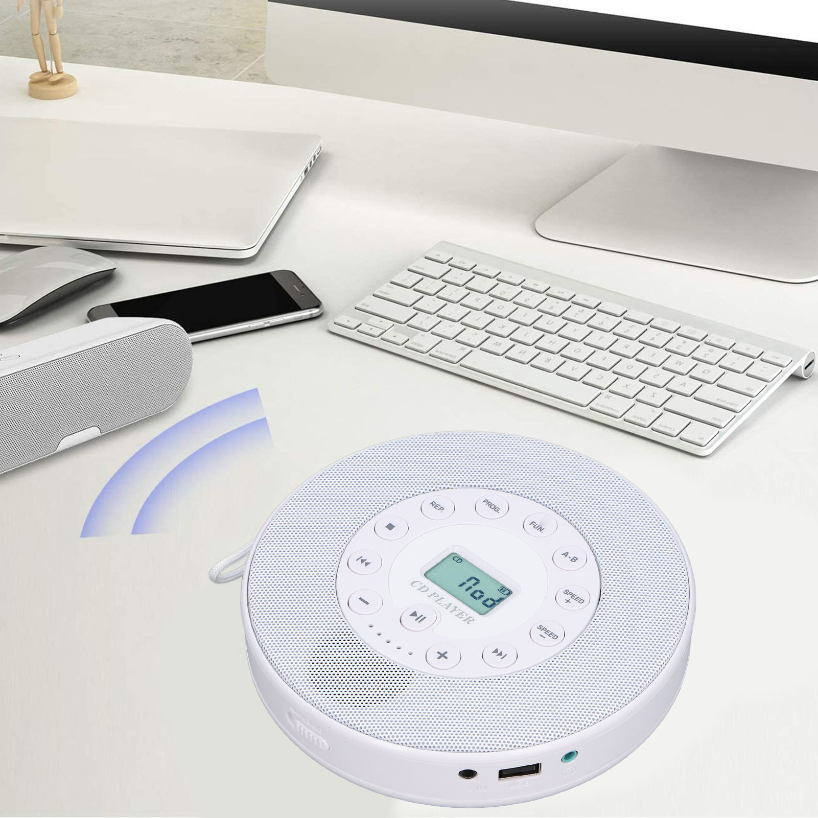 Portable CD Player BT With Speaker Anti Skip CD Player For Car MP3 Compatibi NEW - Imagen 18 de 18