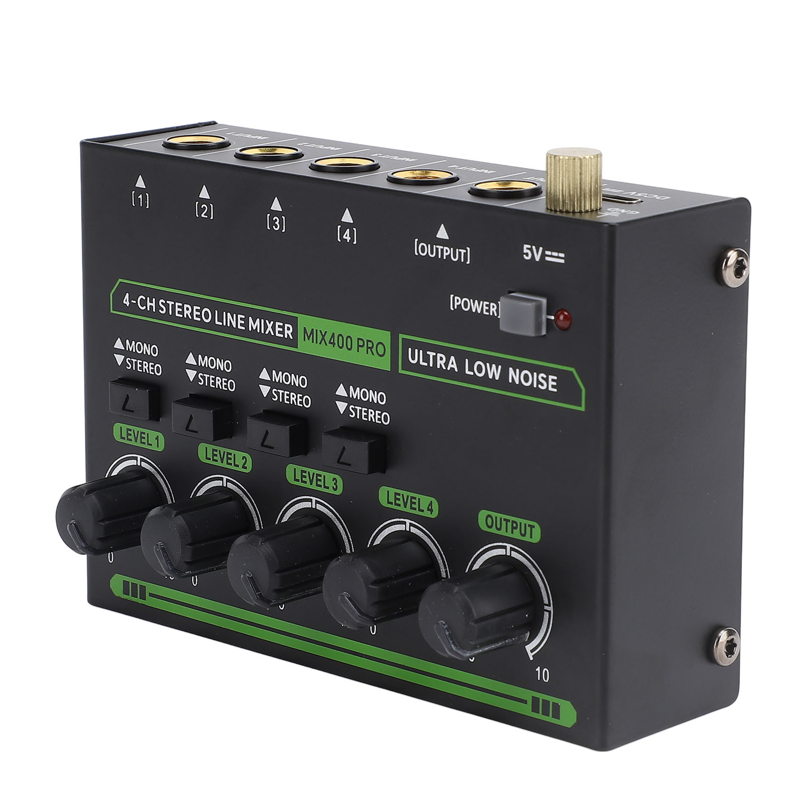 4 Channel Mixer RGB Light Low Noise Multifunctional DJ Controller Sound Mixer FY - Bild 27 von 30