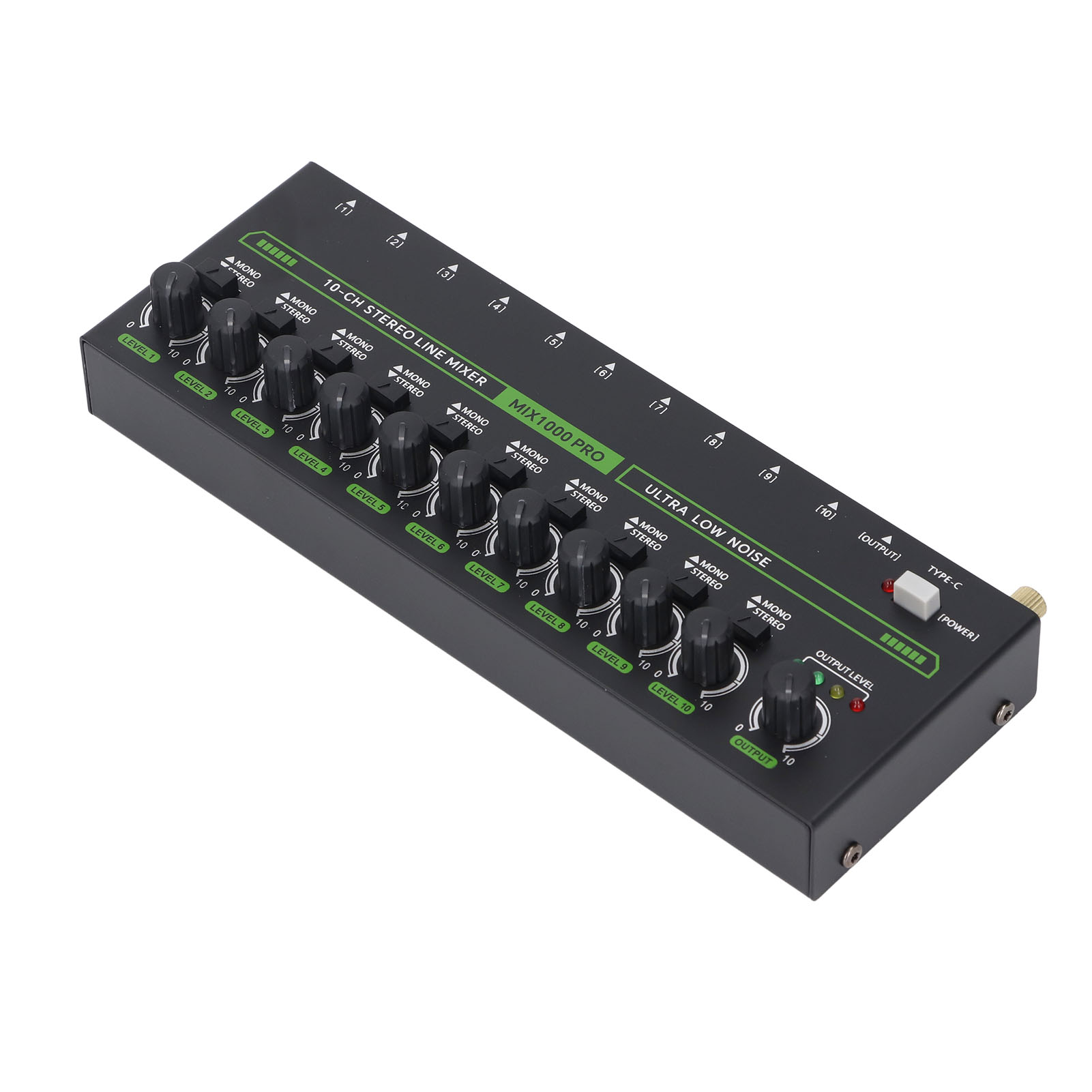 MIX1000 10 Channel Stereo Mixer With RGB Light Low Noise Stereo Mono Switchi Hot - Photo 18/18