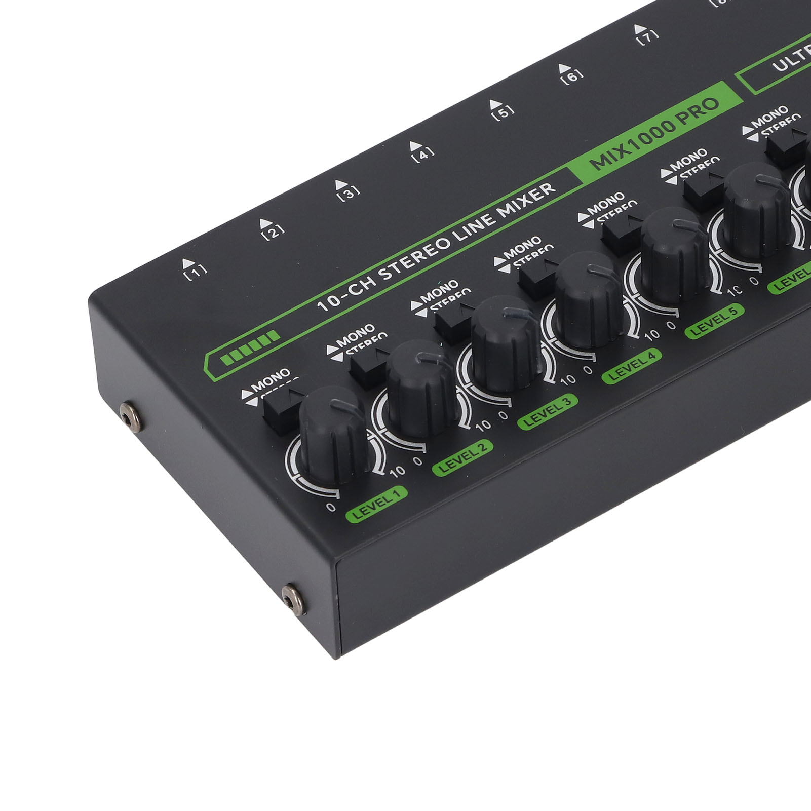 MIX1000 10 Channel Stereo Mixer With RGB Light Low Noise Stereo Mono Switchi NEW - Afbeelding 18 van 18