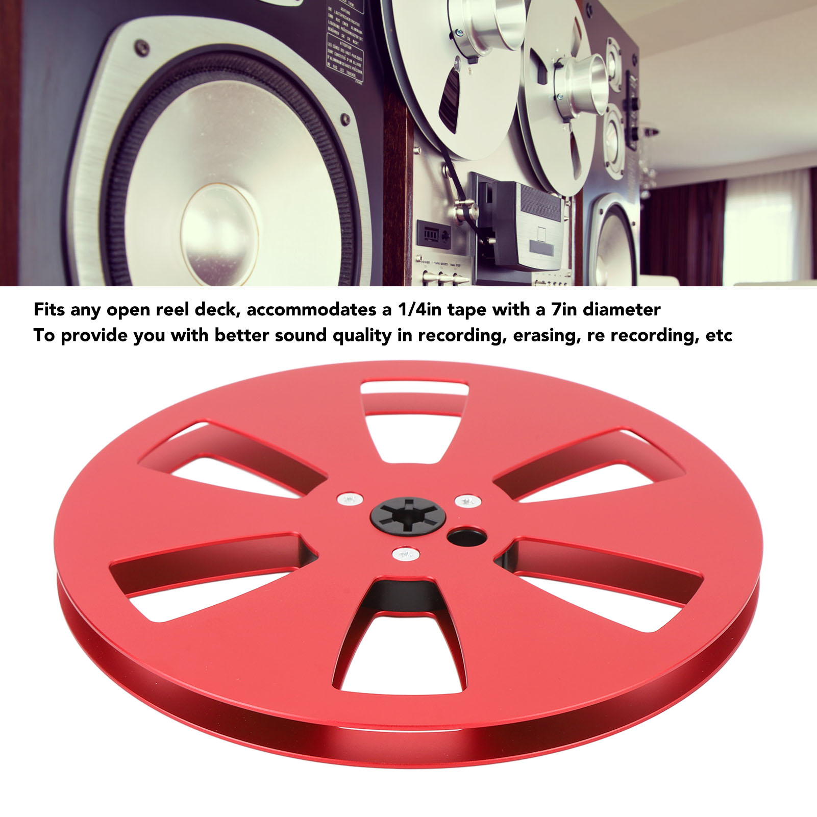 1/4 7in Empty Tape Reel 3 Holes Universal Fit Open Reel Sound Empty Takeup R NEW - Afbeelding 13 van 18