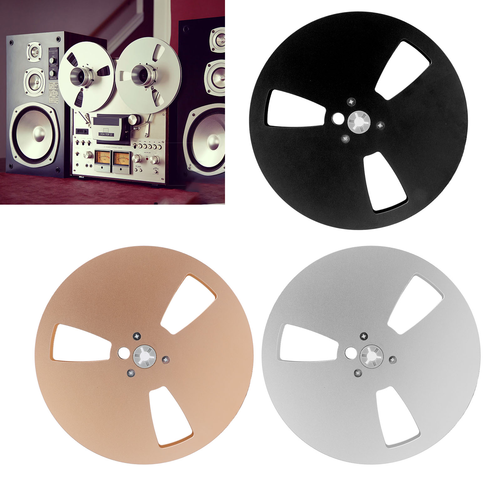 1/4 7in Empty Tape Reel 3 Holes Universal Open Reel Sound Takeup Reel For Re NEW - Afbeelding 17 van 21