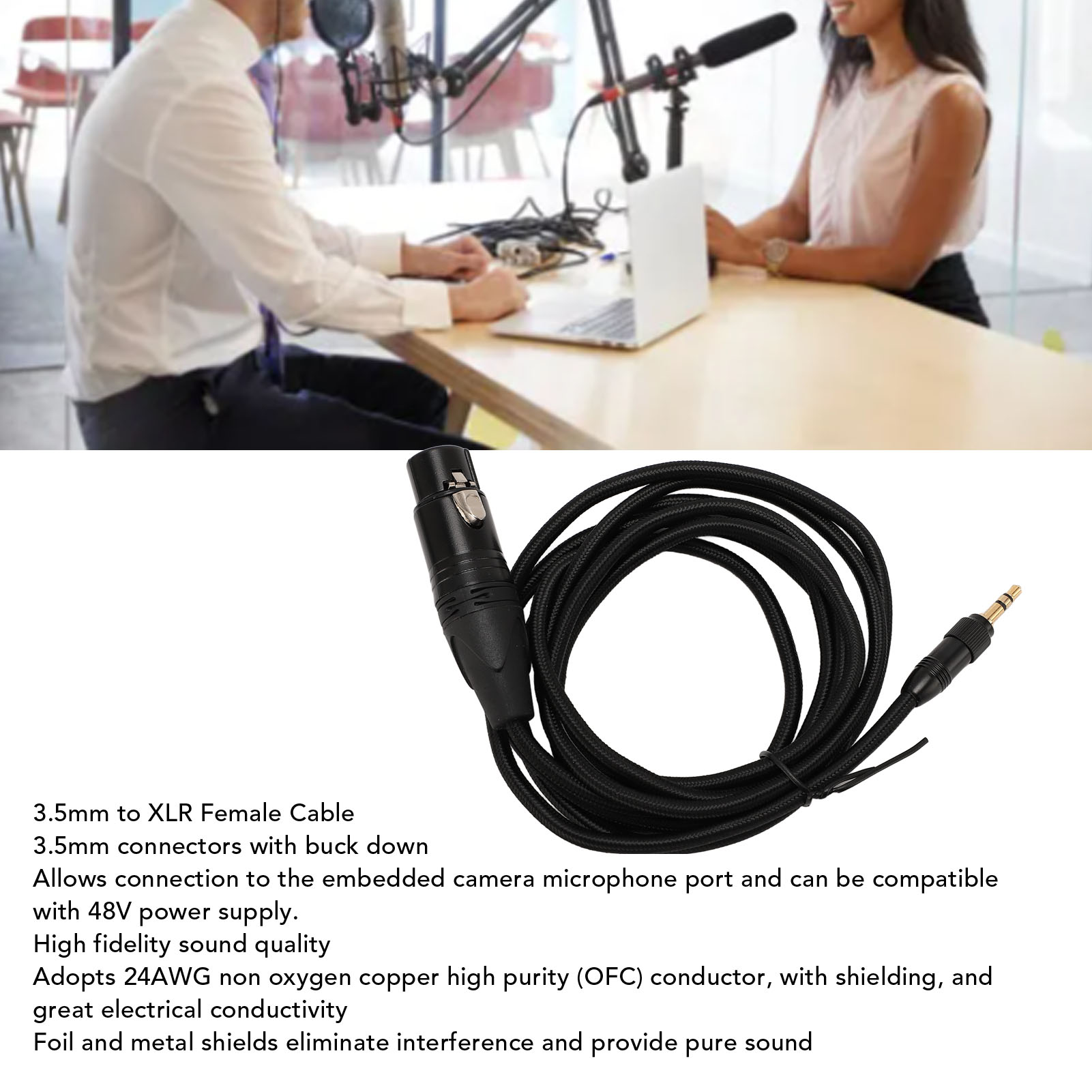 3.5mm To XLR Female Cable Locking Balanced 1/8in Stereo Jack To 3pin XLR F Kit - Picture 26 of 28
