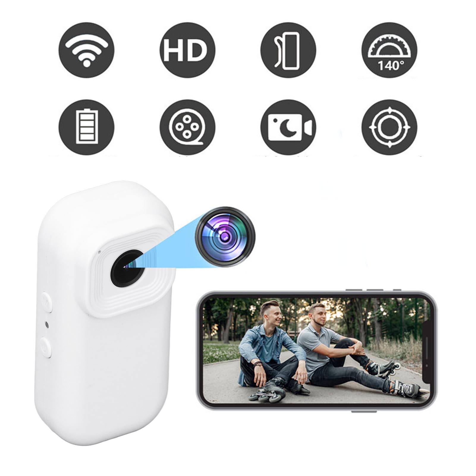 Body Video Recorder 0.96in Color Display Built In Microphone 1920x1080P HD L NEW - Afbeelding 14 van 18