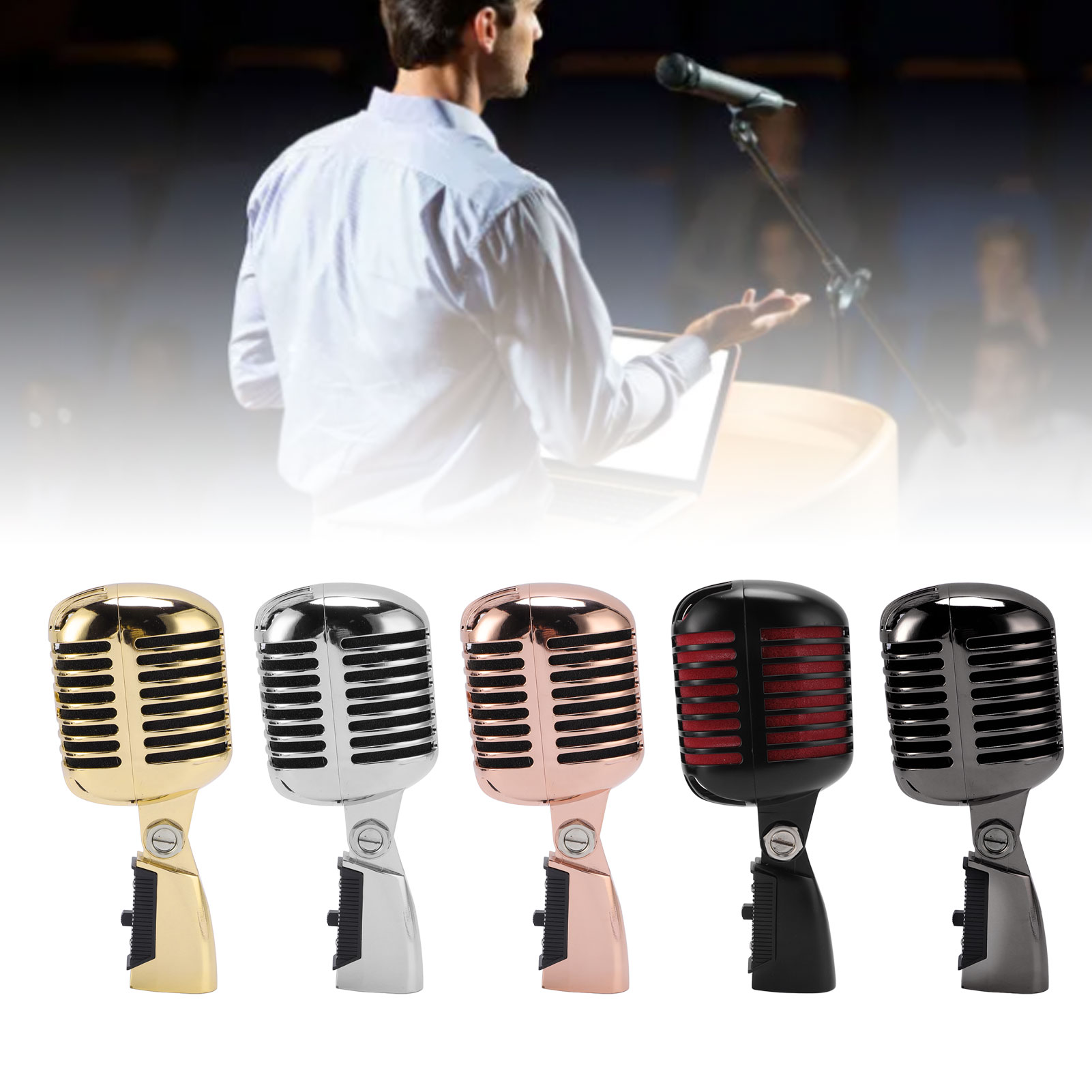Dynamic Microphone Retro Cardioid Pickup Angle Adjustable Mic For Stage Perf New - Bild 24 von 27