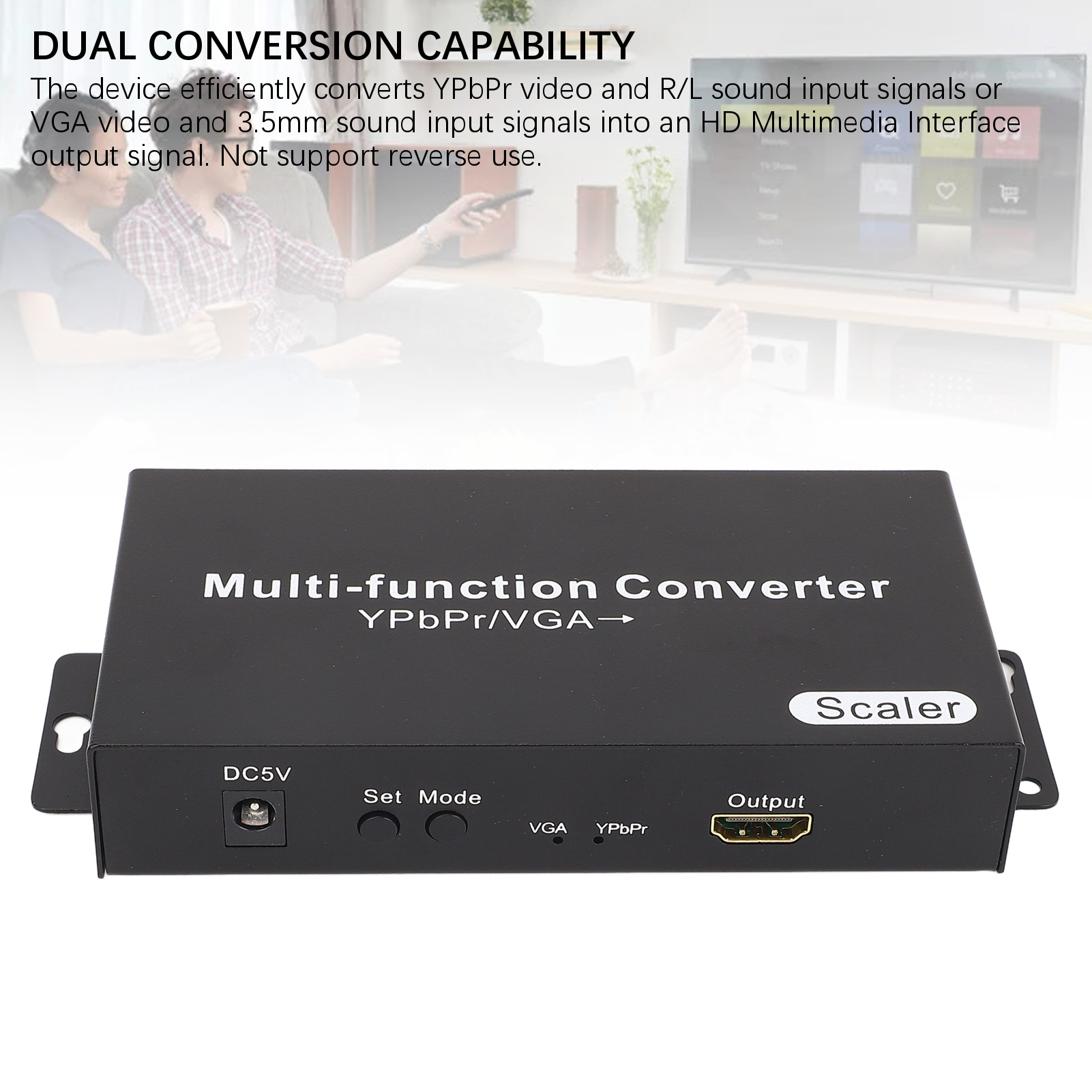 YPbPr VGA To HD Multimedia Interface Converter 1080P Video Sound Converter A NEW - Afbeelding 18 van 21