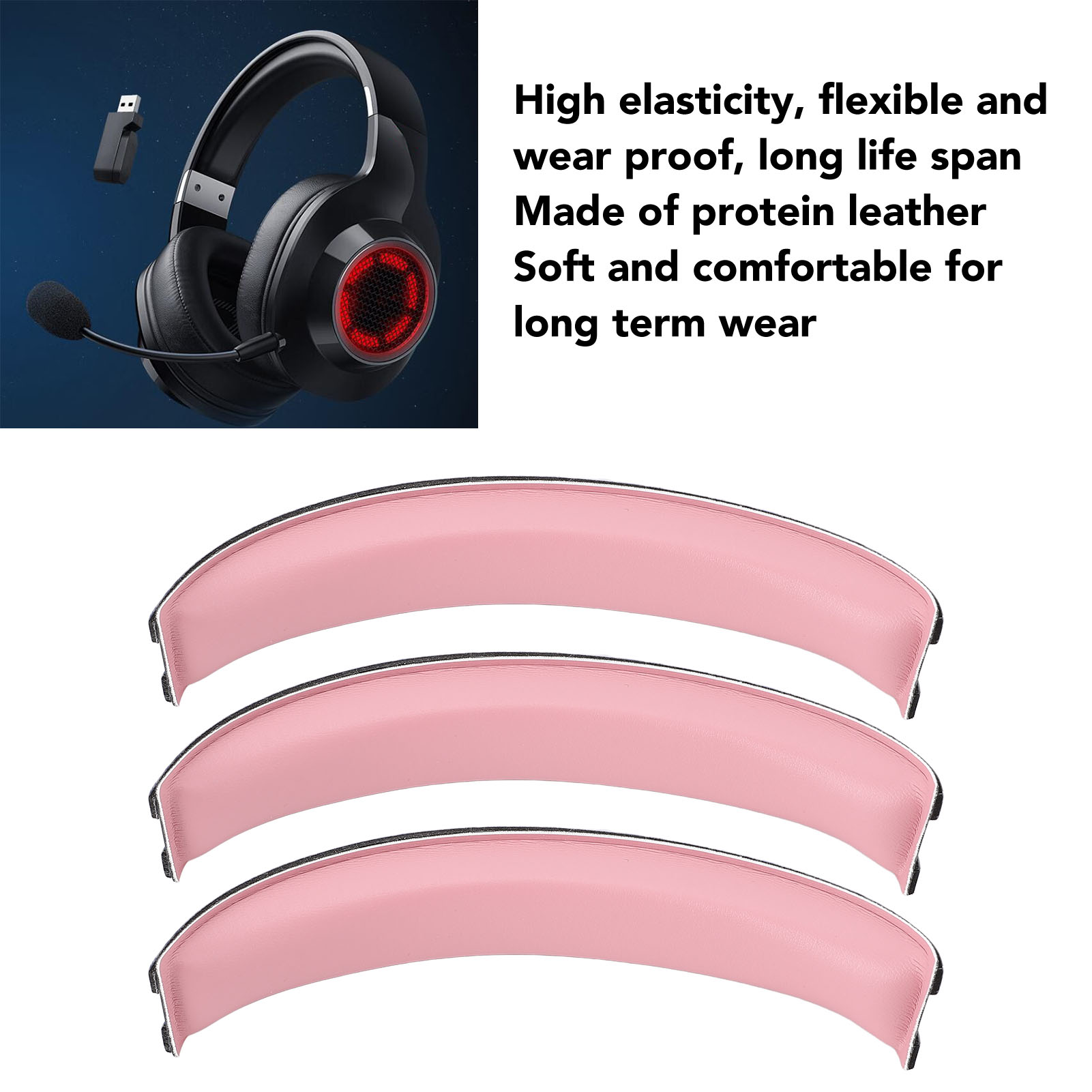 Hot 3PCS Headphone Headband Pad Soft Protein Leather DIY Headphone Head Cushion - Picture 29 of 33