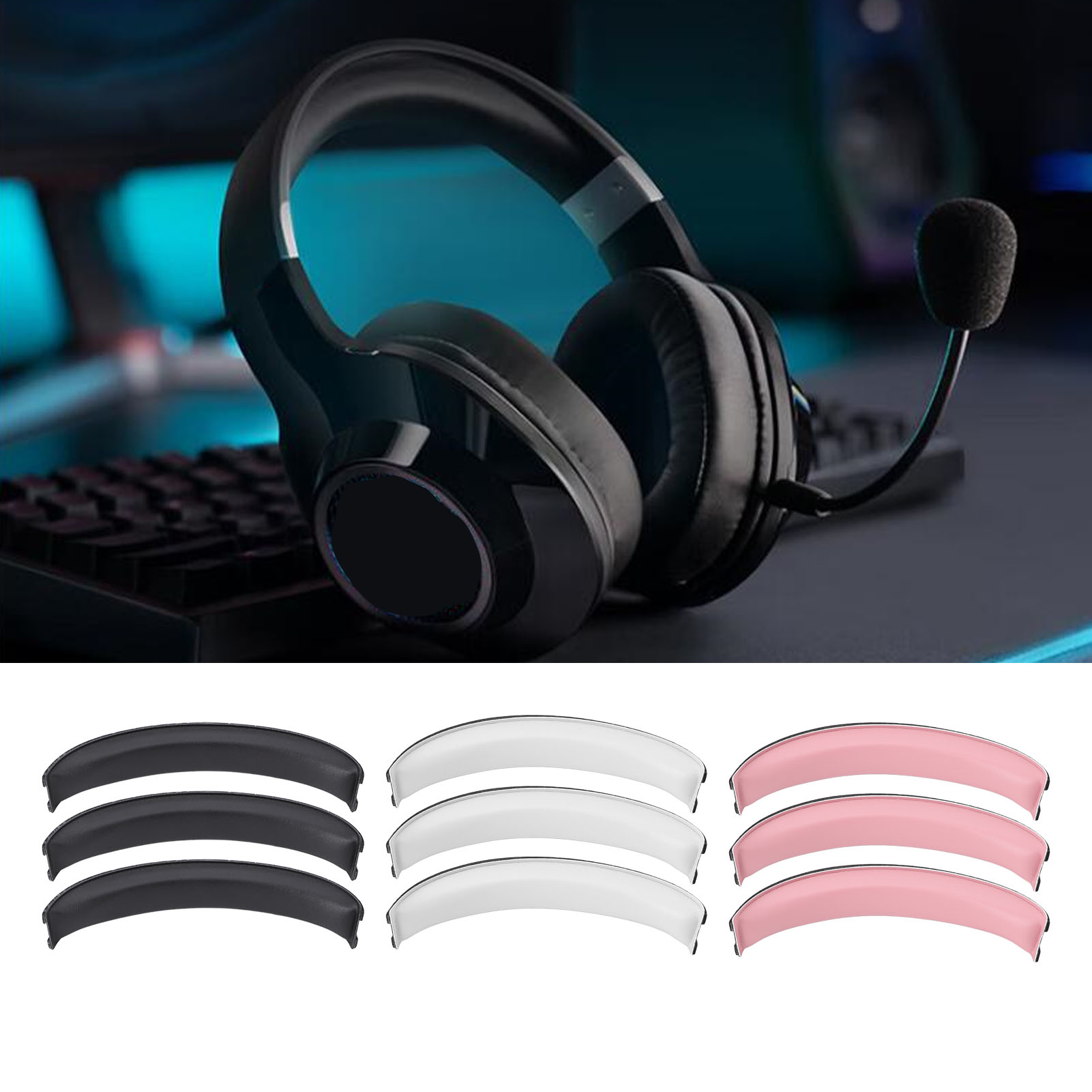 Hot 3PCS Headphone Headband Pad Soft Protein Leather DIY Headphone Head Cushion - Picture 27 of 33