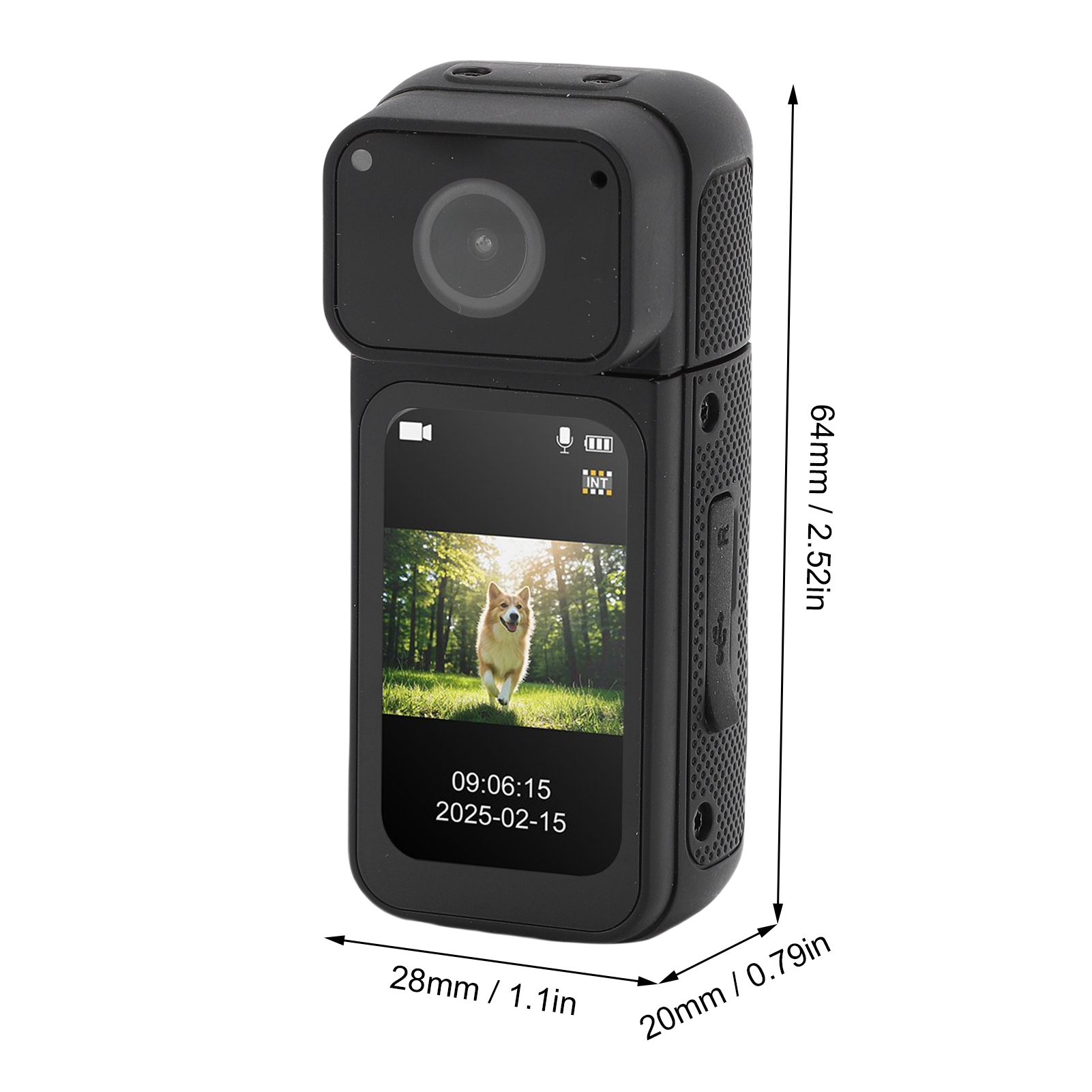 Body Worn Camera Portable POV Recording 64GB 2.7K 180° Rotatable Magnetic Ha NEW - Afbeelding 15 van 18