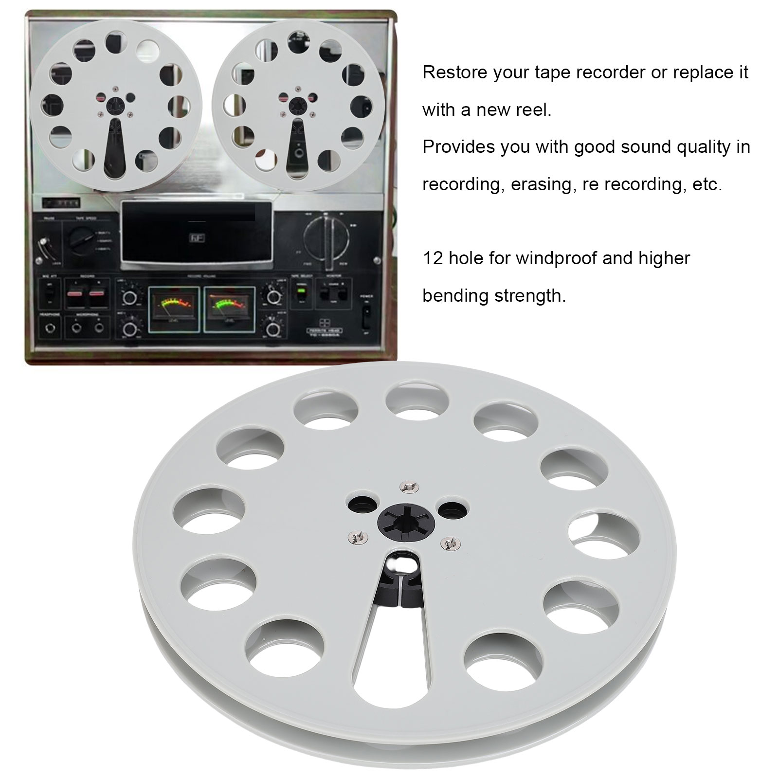 1/4 7in Empty Tape Reel Fit For Studer Recording Takeup Reel With 12 Ho HE - Picture 17 of 21