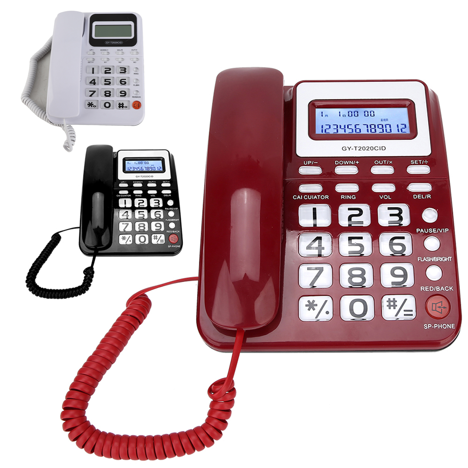ABS GY T2020CID Telefon przewodowy z głośnikiem Identyfikator dzwoniącego Kalkulator FY - Zdjęcie 17 z 24