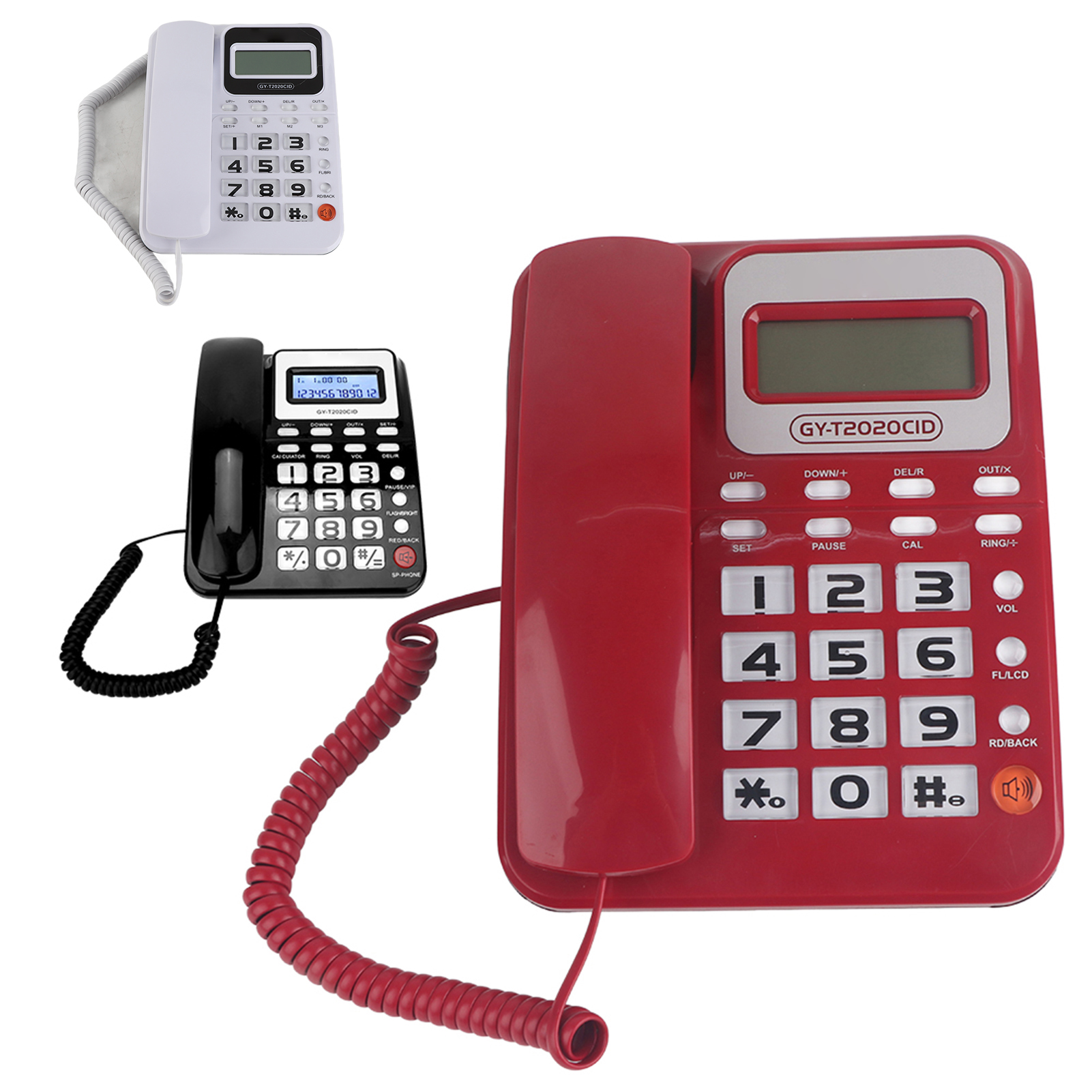ABS GY T2020CID Telefon przewodowy z głośnikiem Identyfikator dzwoniącego Kalkulator FY - Zdjęcie 22 z 24