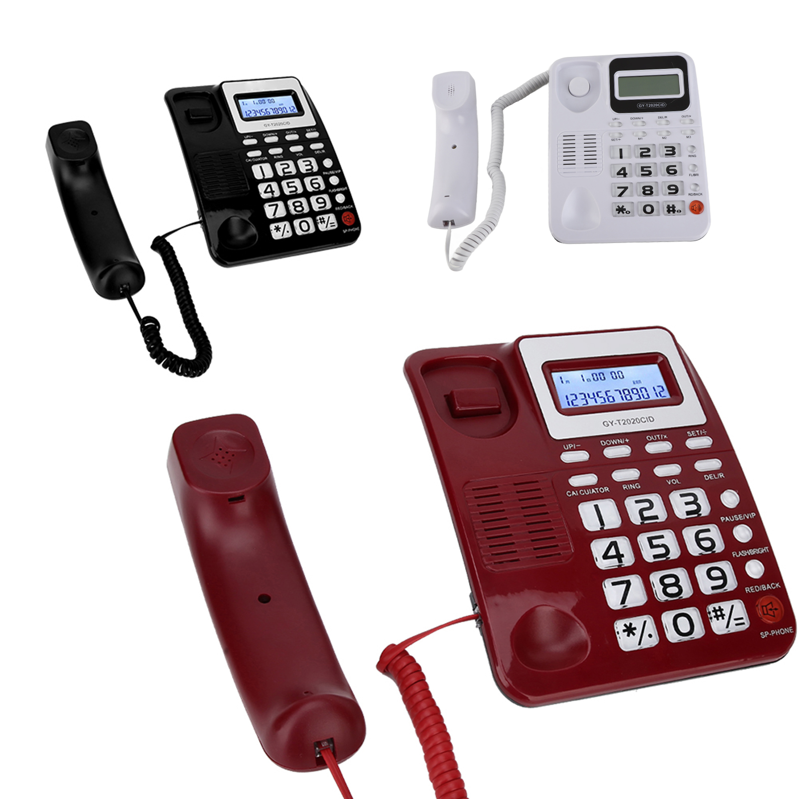 ABS GY T2020CID Telefon przewodowy z głośnikiem Identyfikator dzwoniącego Kalkulator FY - Zdjęcie 18 z 24