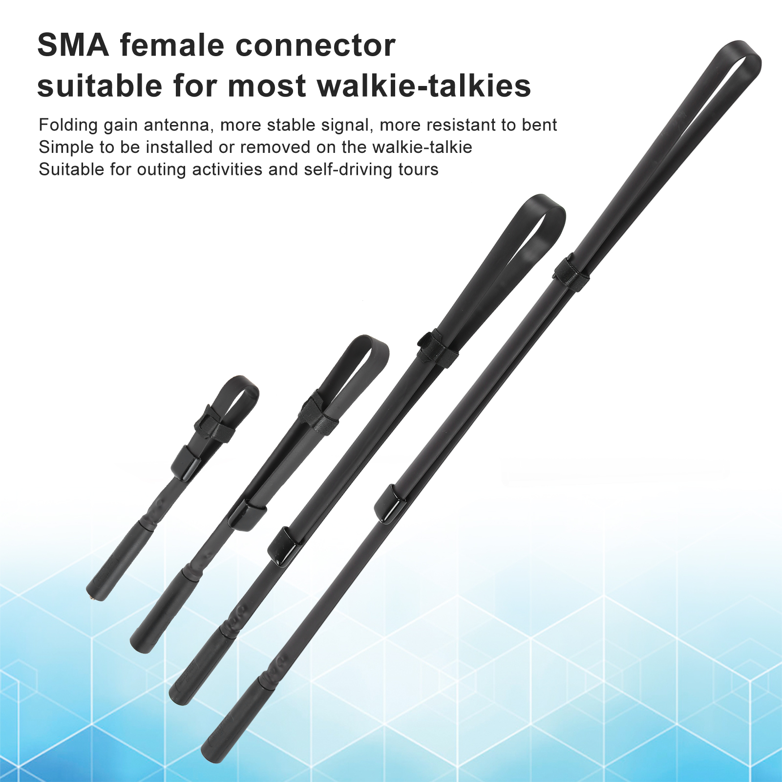 Folding Signal Gain Antenna SMAFemale 136520MHZ Aerial For Walkie Talkie Outd CB - Zdjęcie 16 z 27