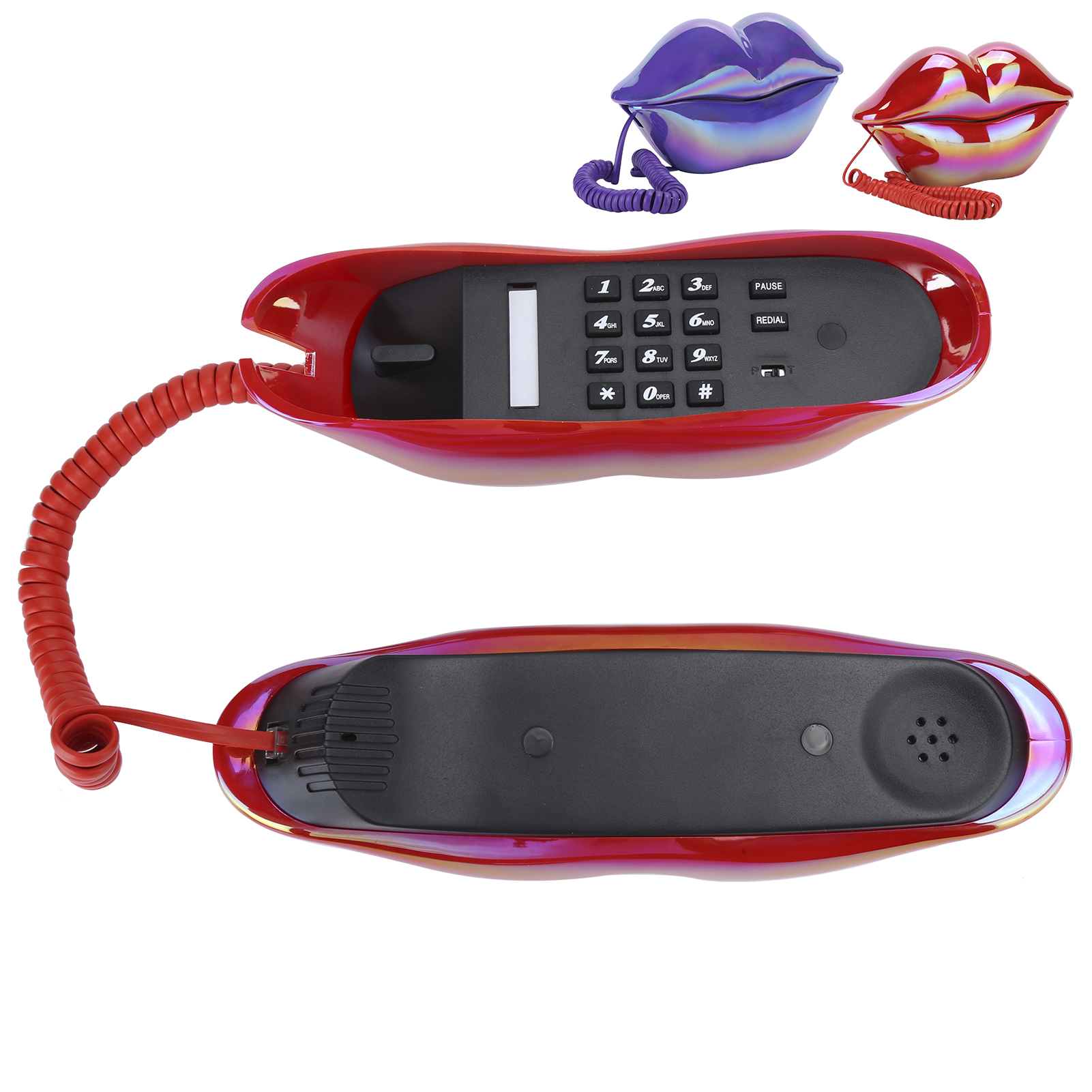 Galwanizacja Modny śmieszny telefon do ust WX-3016 Przechowywanie numerów US / UK W CB - Zdjęcie 21 z 23
