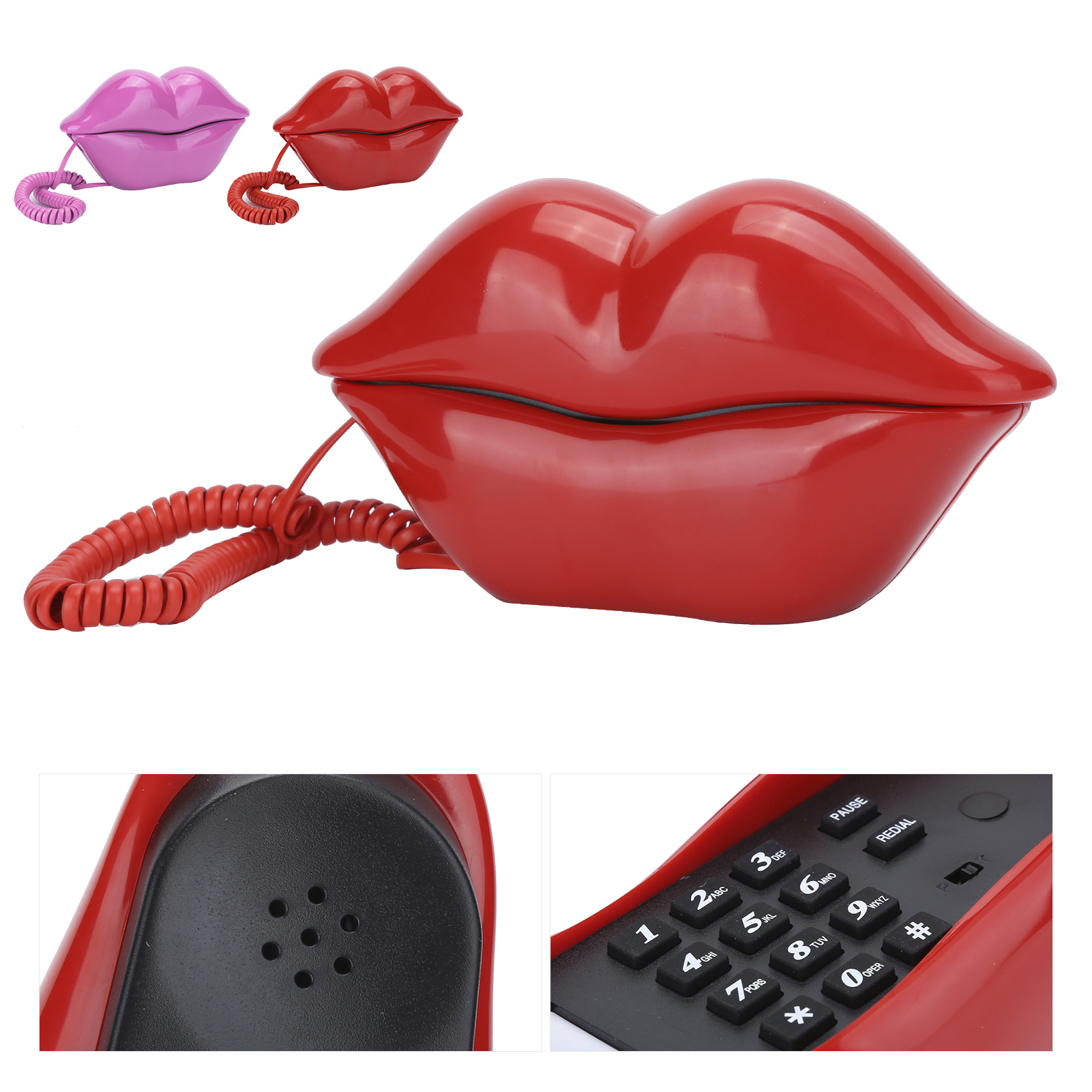 WX‑3016 Fashionable Funny Home Lip Telephone Number Storage Function With US/ FY - Zdjęcie 9 z 14