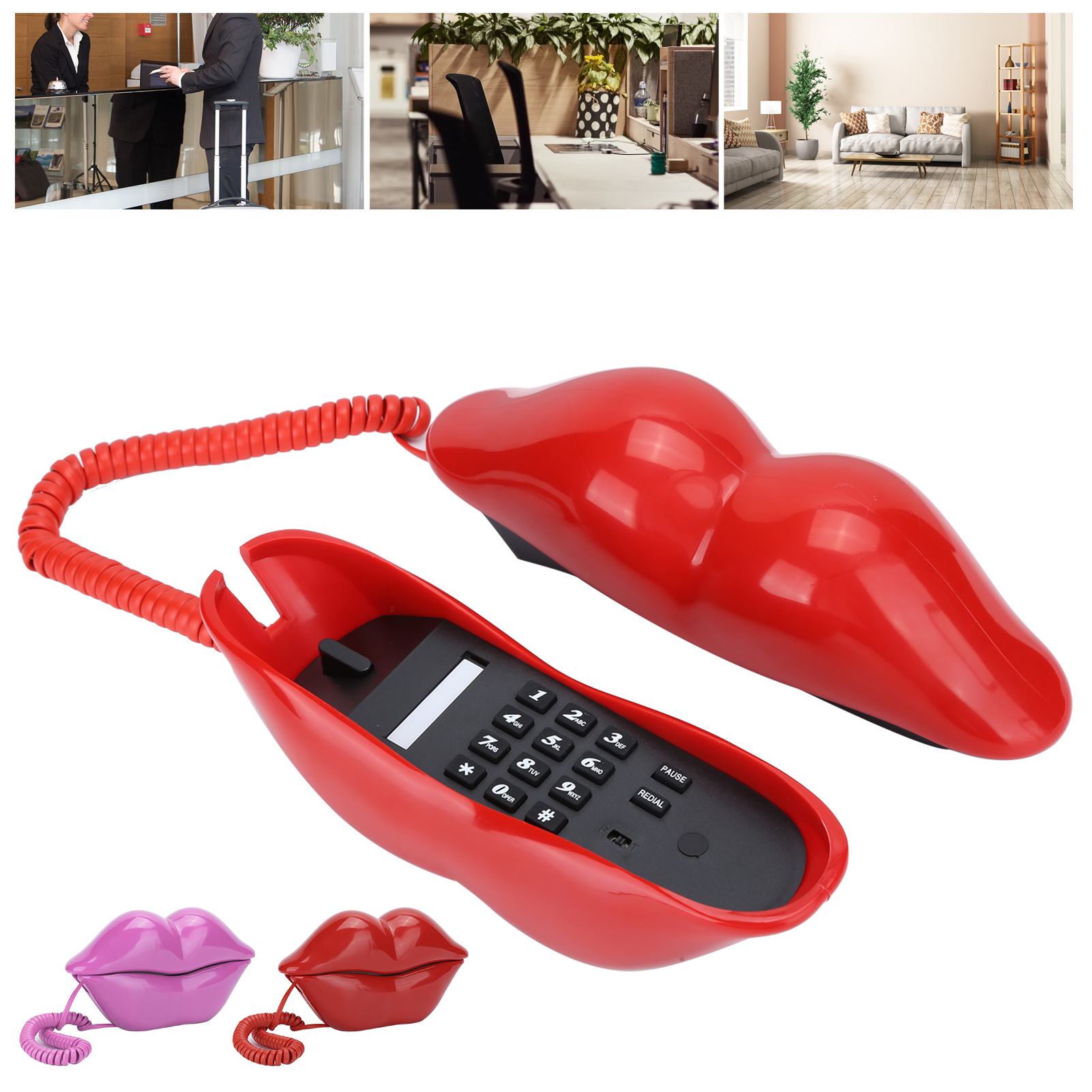 WX‑3016 Fashionable Funny Home Lip Telephone Number Storage Function With US/ FY - Zdjęcie 13 z 14