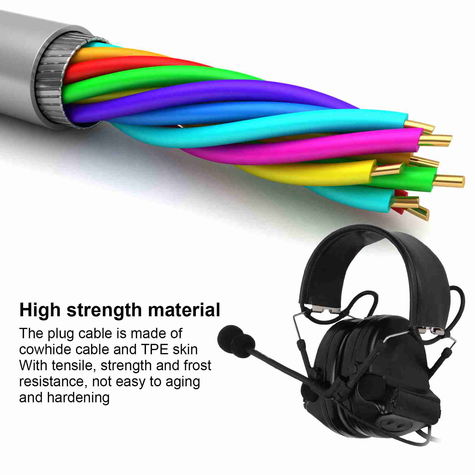 7.1mm Military Headphone Noise Reduction Sound Pick Up Headset With U94 PPT F DB - Zdjęcie 21 z 21