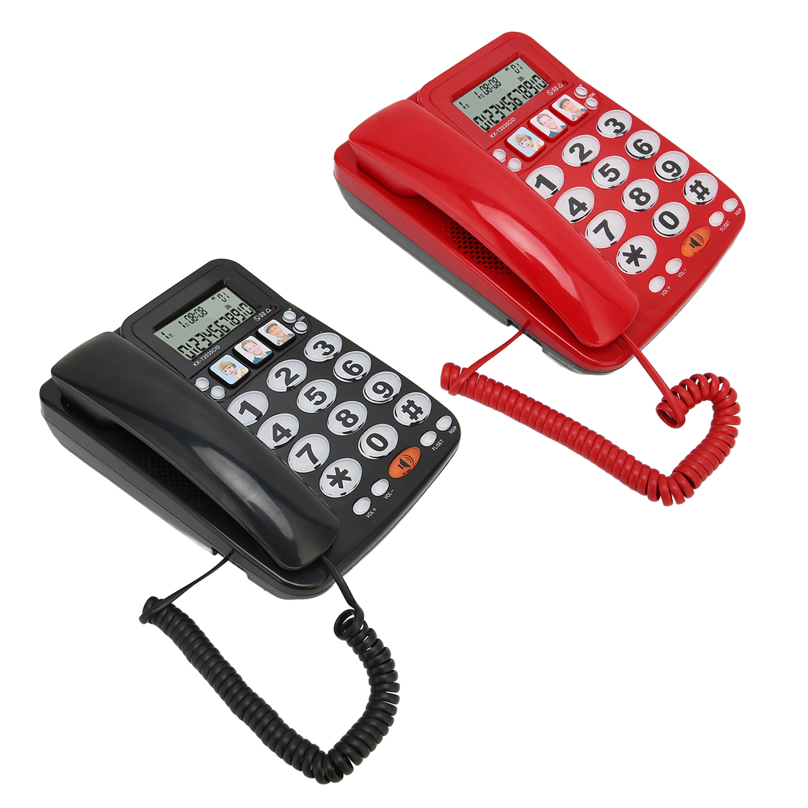 Corded Phone Caller ID Adjustable Ringtone Shortcuts Memory Wired Landline W Fit - Afbeelding 25 van 28