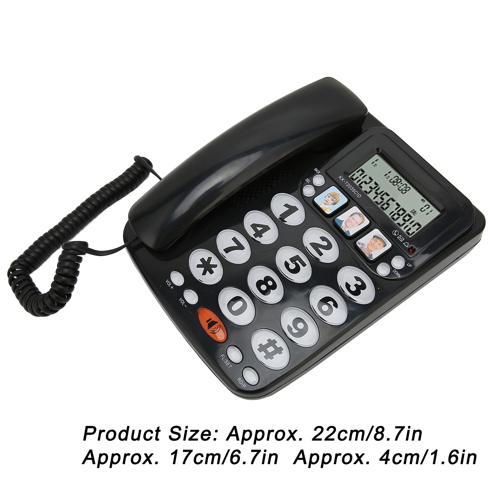 Corded Telephone Caller ID Adjustable Ringtone Mute Shortcuts Storage Desk L SAL - Zdjęcie 25 z 28