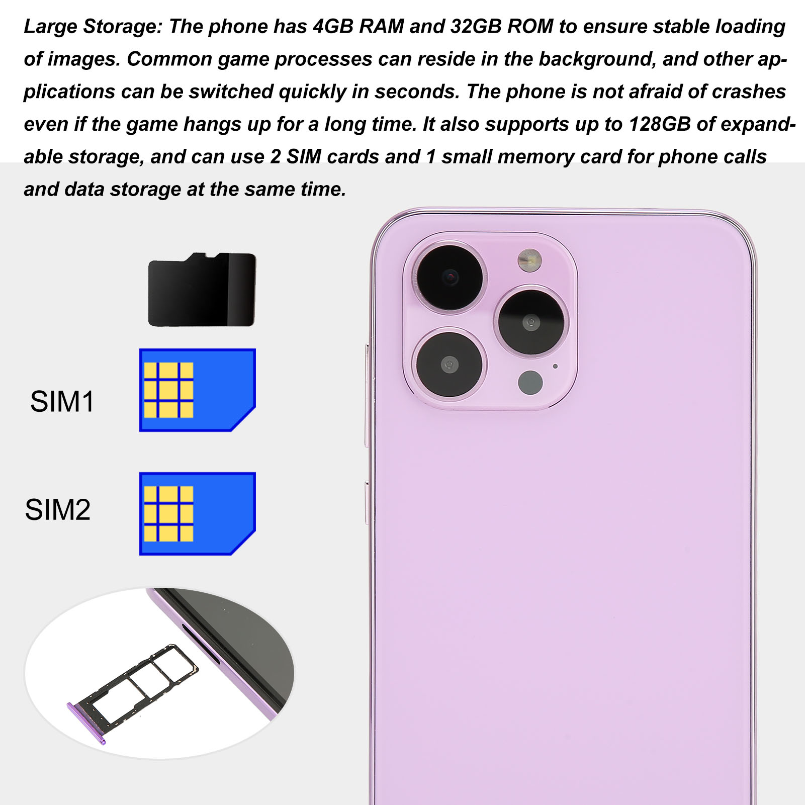 IP14 Pro Smartphone 6.1in 4GB RAM 32GB ROM Ultrathin Face Recognition Dual C Set - Picture 20 of 27