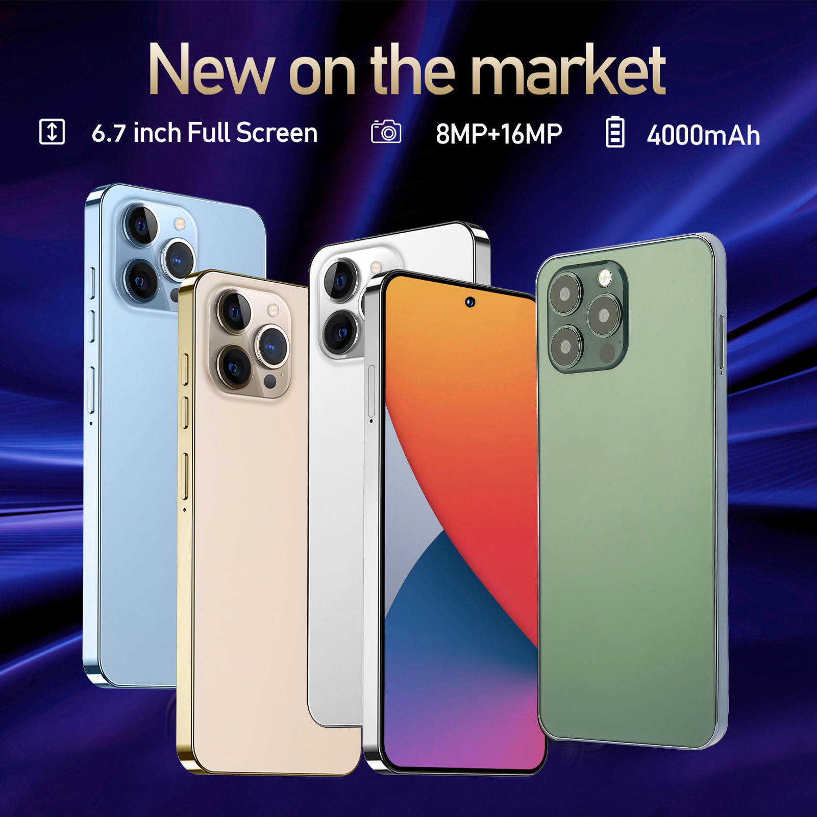 I14 Pro 6.7in 4G Phone For Andr-oid 12 4GB 128GB Cell Phone With 4000mAh NEW - Imagen 14 de 21